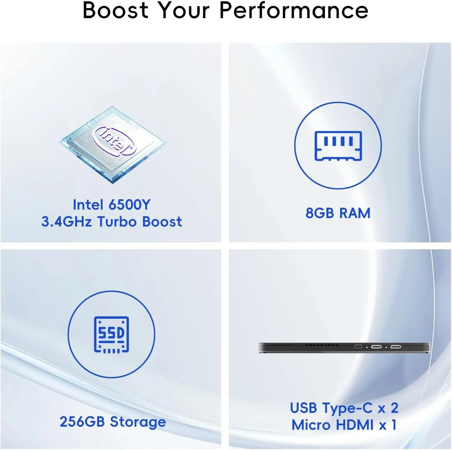 2-in-1 Laptop/Tablet, 10.1" FHD IPS Touchscreen, 8GB RAM 256GB SSD