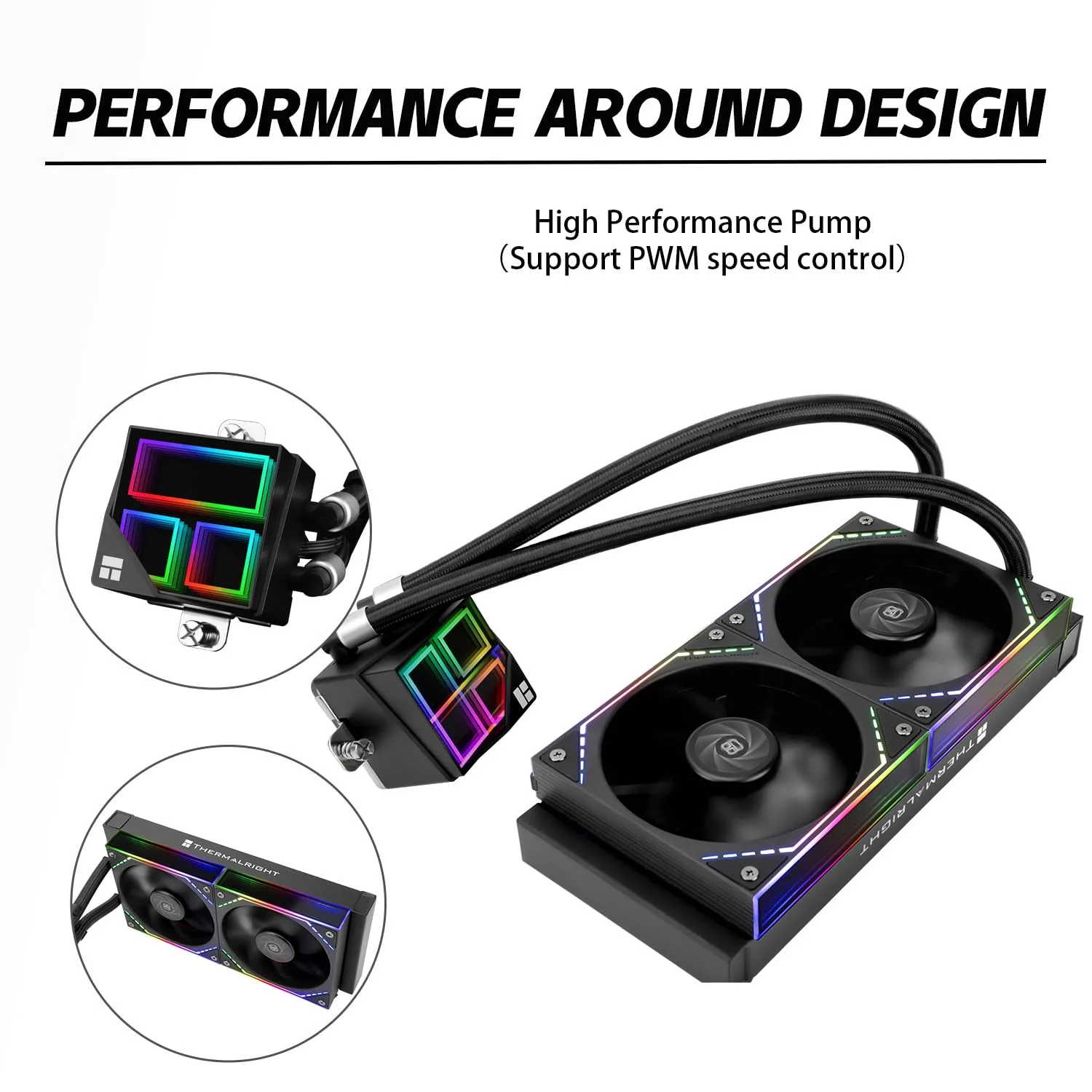 Thermalrlght Frozen Infinity 240 Black CPU Aio Cooler,TL-M12*2 PWM Fans,Computer CPU Water Cooler,ARGB Infinity Mirror,240 CPU Liquid Cooling:LGA1851/1700/1150/1151/1200/,PC Water Cooling