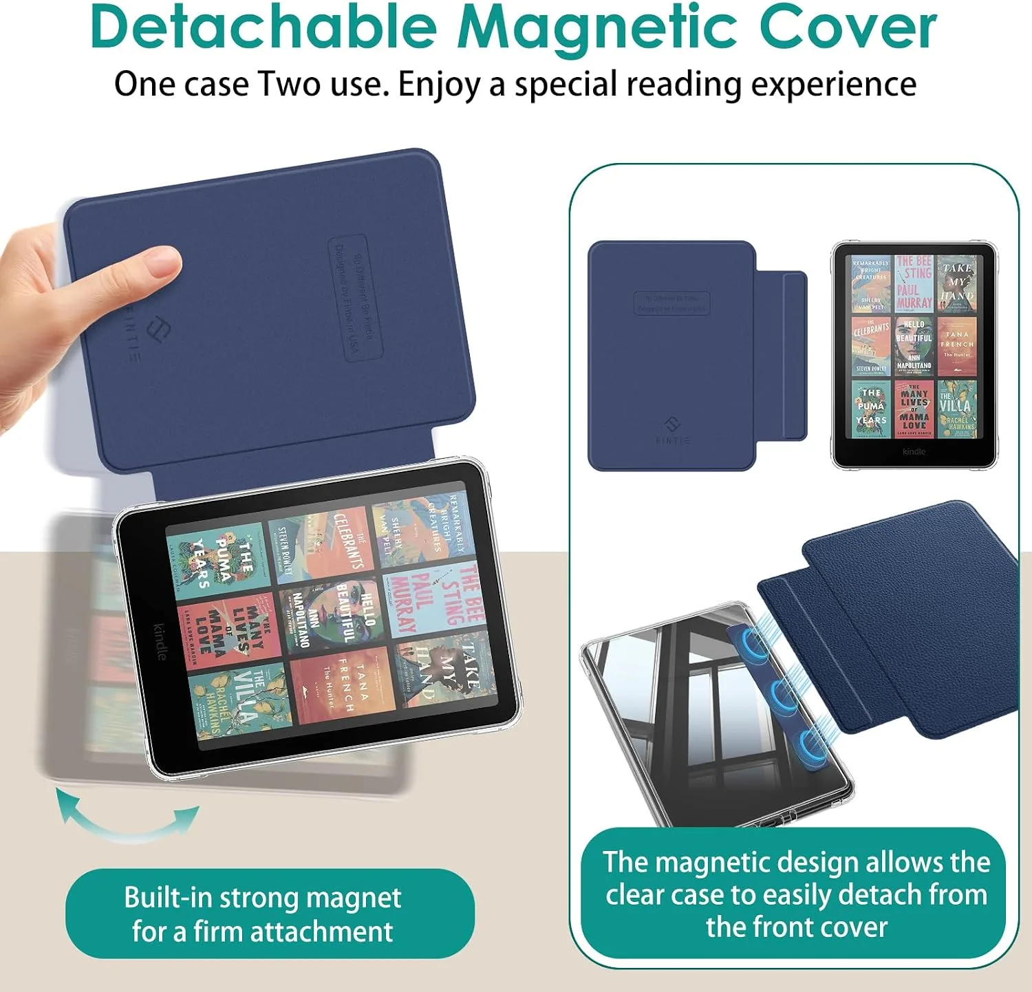 Fintie Detachable Case for Kindle Paperwhite 12th Gen 2024/Kindle Colorsoft