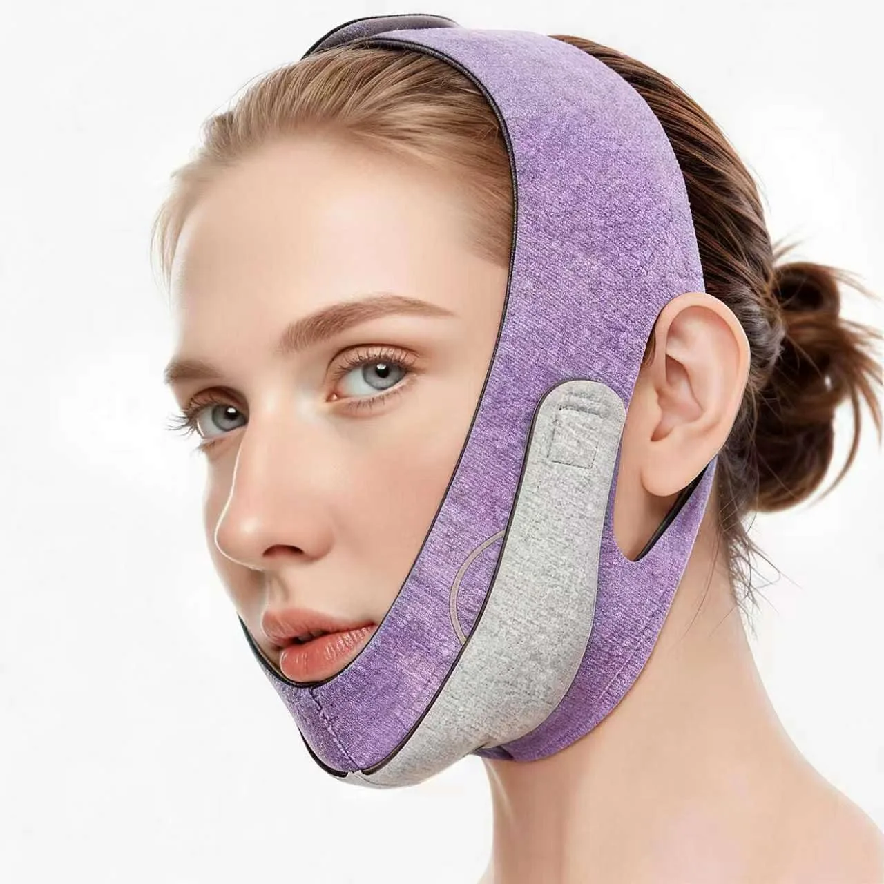 Graphene V Line Lifting Mask, Skin-Friendly & Breathable Double Chin Reducer, Adjustable Chin Strap for Sleeping with Highly Elastic Fabric, Chin Lifting Mask for Women Man