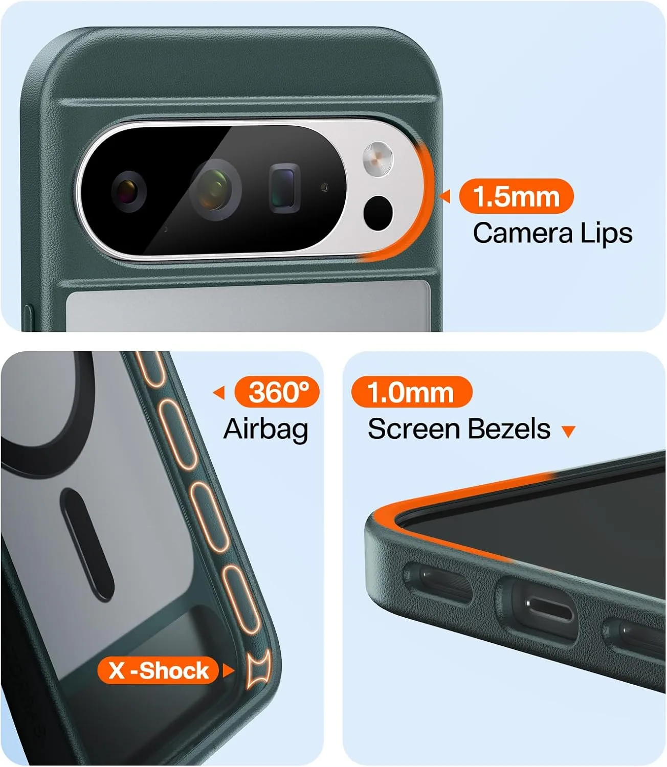 TORRAS Strong Magnetic & Stand for Google Pixel 10 Pro XL Case Green