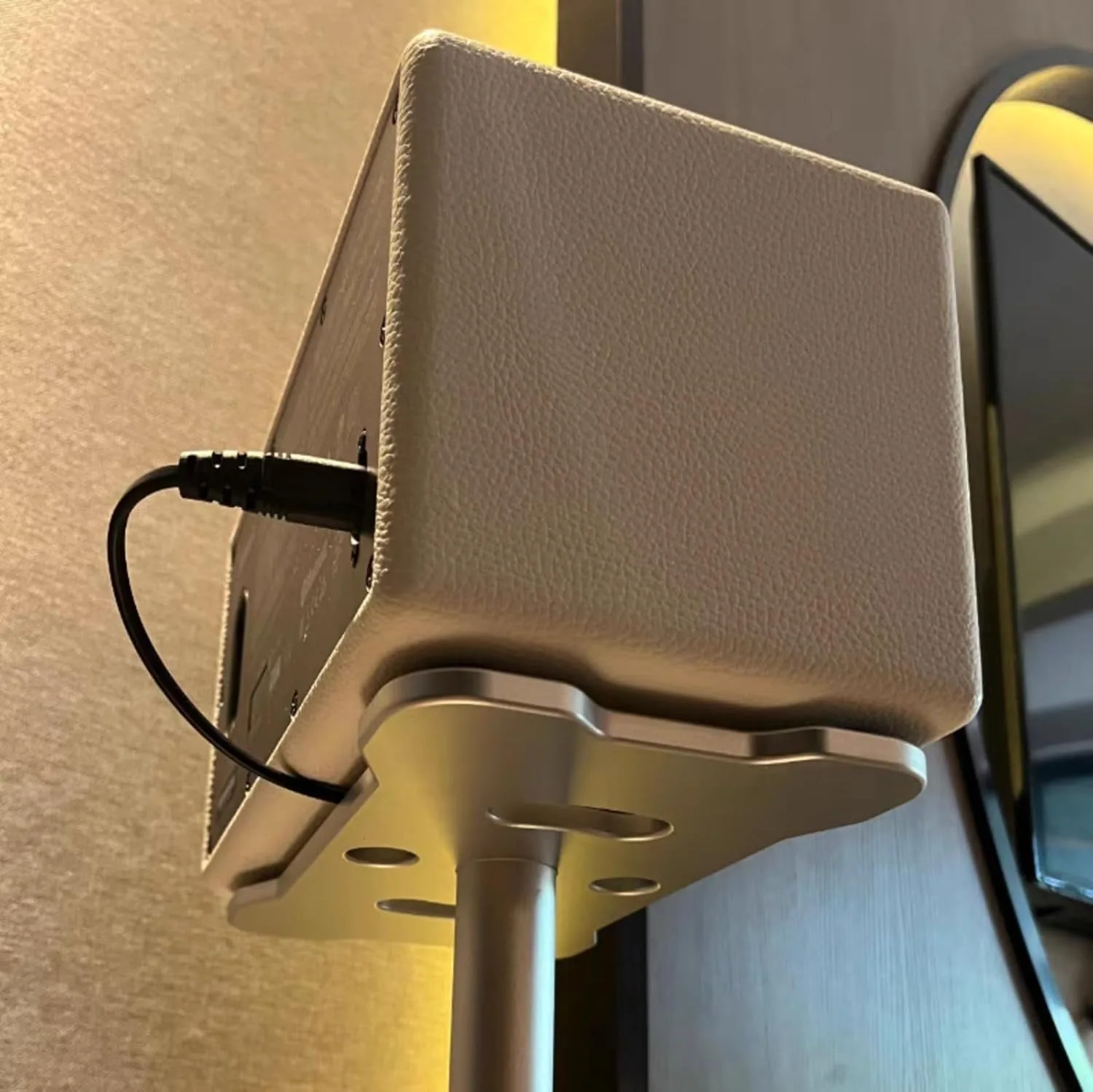 Speaker Stand Compatible with Marshall Woburn/Acton/Stanmore Bluetooth Wireless Speaker (2//3/4 Generation Universal) Aluminum Alloy Material Hidden Power Cord (Acton(2/3) Black Single)