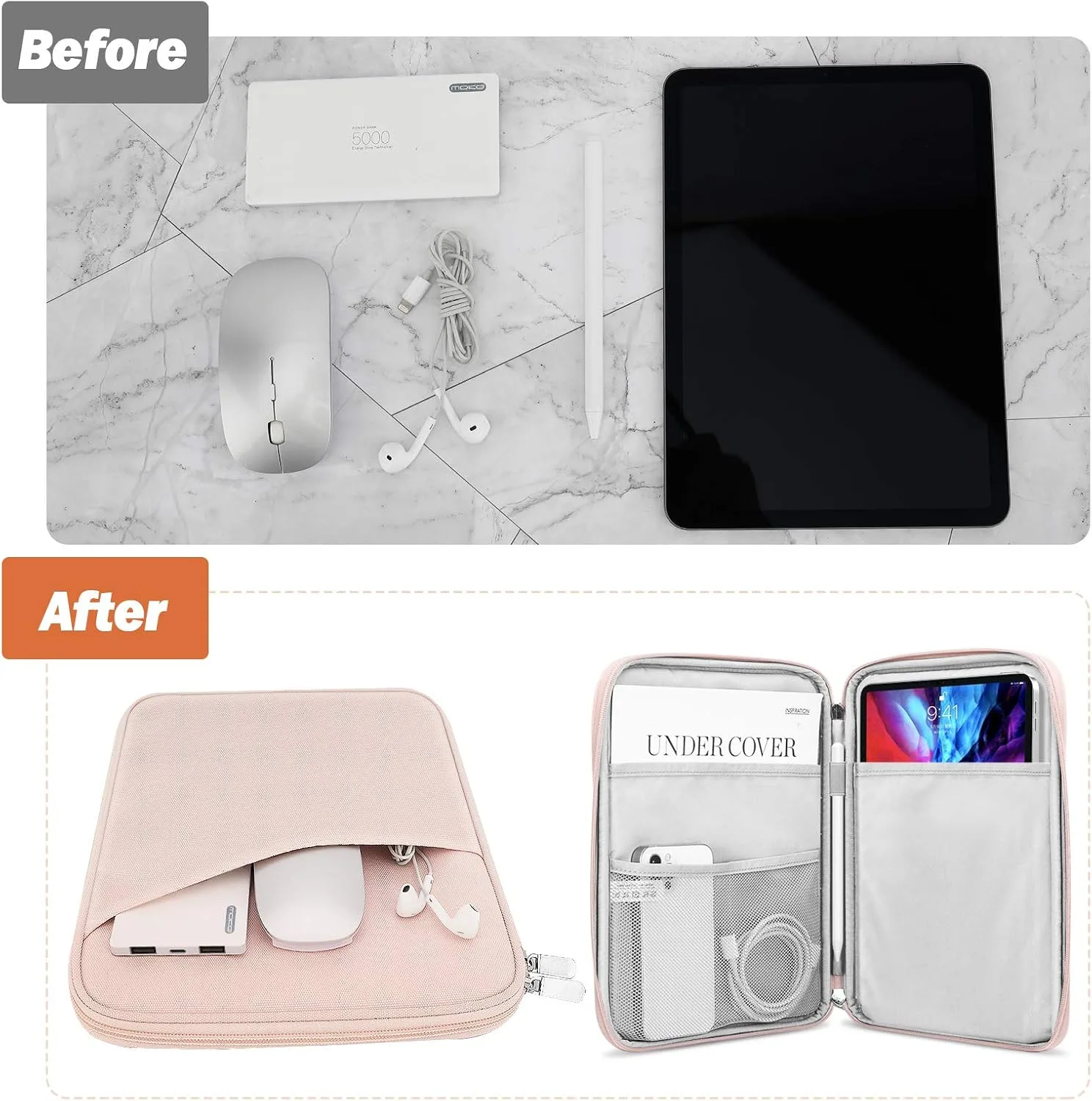 MoKo 9-11 Inch Tablet Sleeve Bag Carrying Case with Accessory Pocket