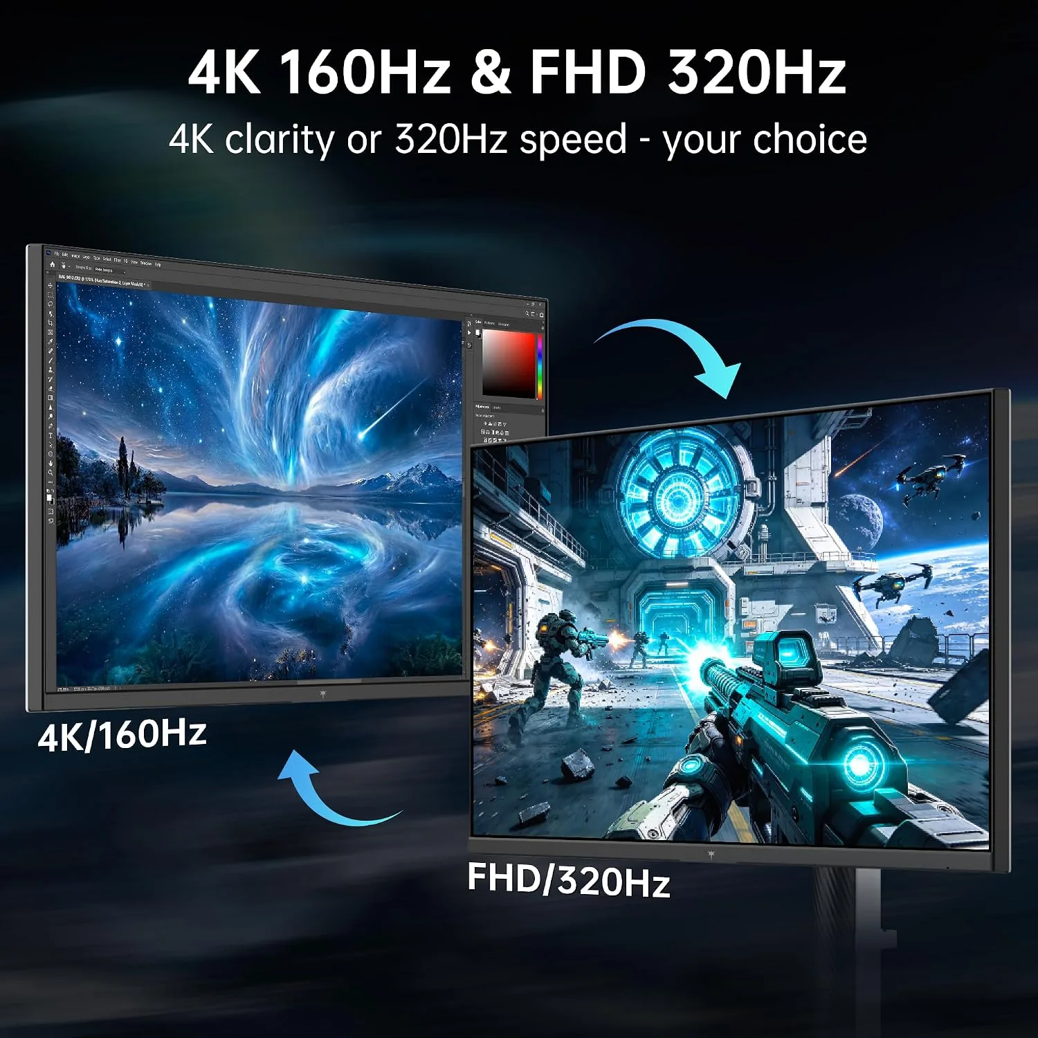 KTC M27P6S 27 Inch 4K Mini-LED Gaming Monitor, 2304-Zone Dual Mode 320Hz