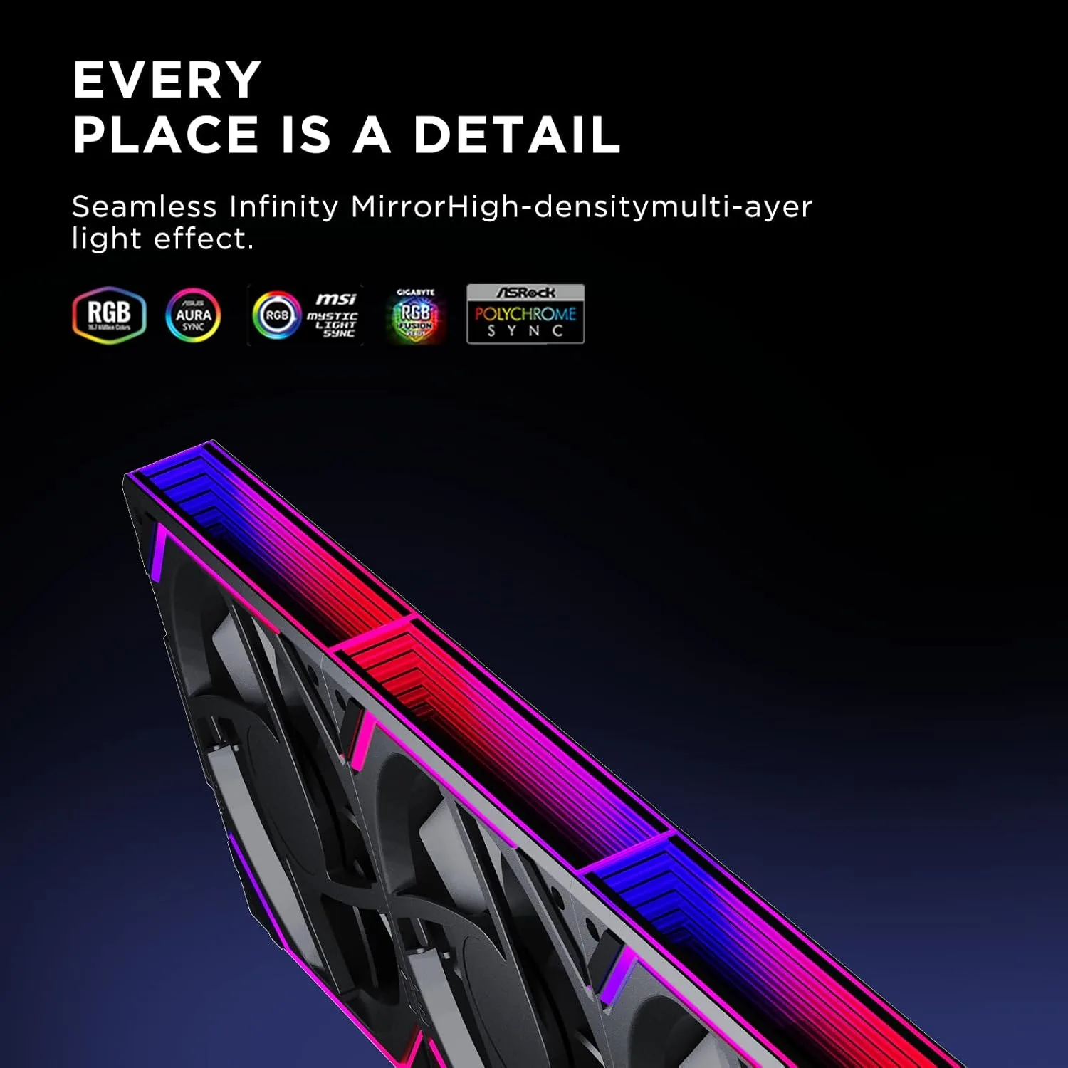 Interstellar V2 RS 120mm Case Fan Infinity Mirror Module Daisy-Chain ARGB Fan Triple Pack Suitable PC Cooling Fans 360mm AIO Cooler(Black-3Pack)