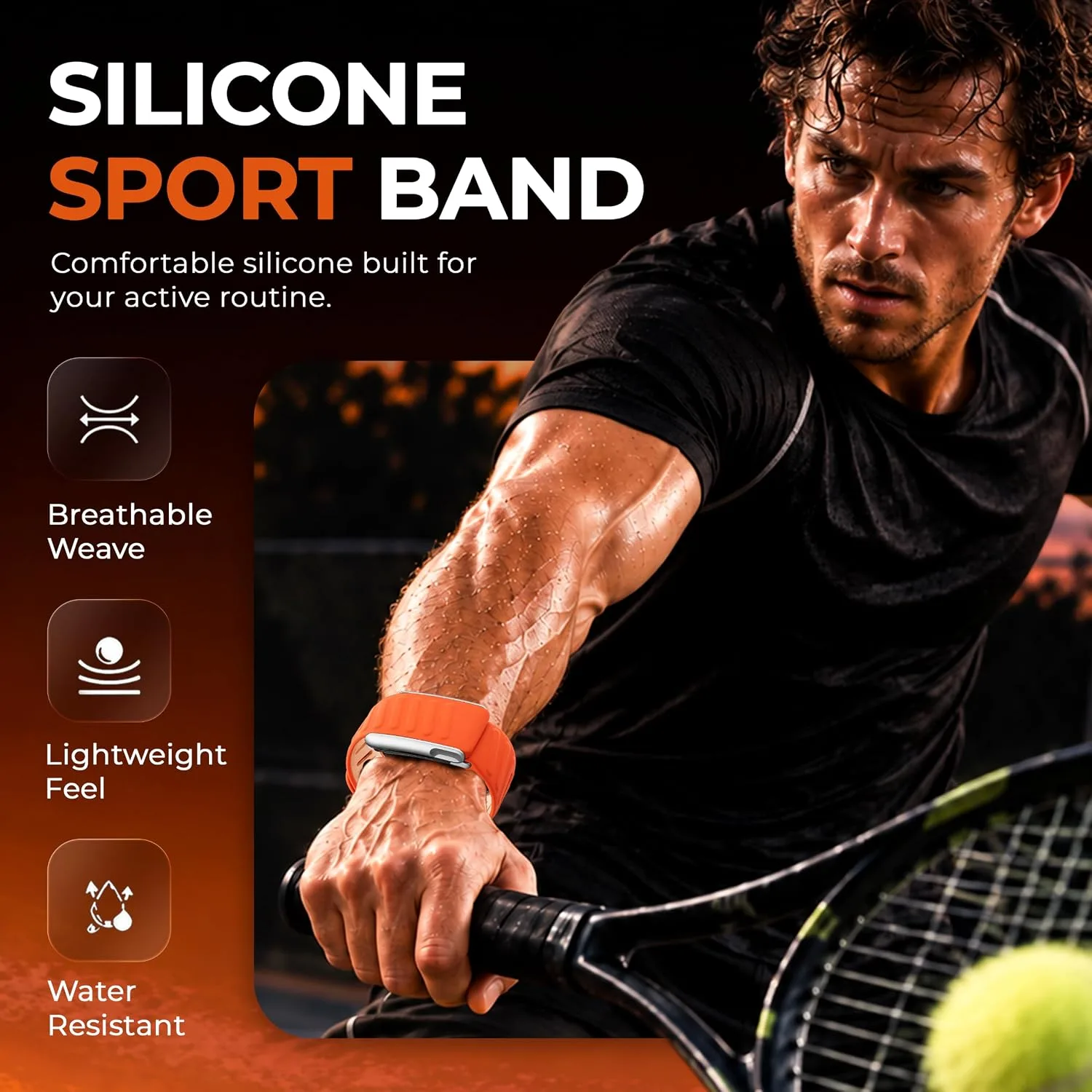 DADO Silicone Sport Replacement Band Compatible with WHOOP 5.0, One, Peak, and Life Fitness Tracker – Breathable, Durable & Comfortable | Not for Whoop Gen 4