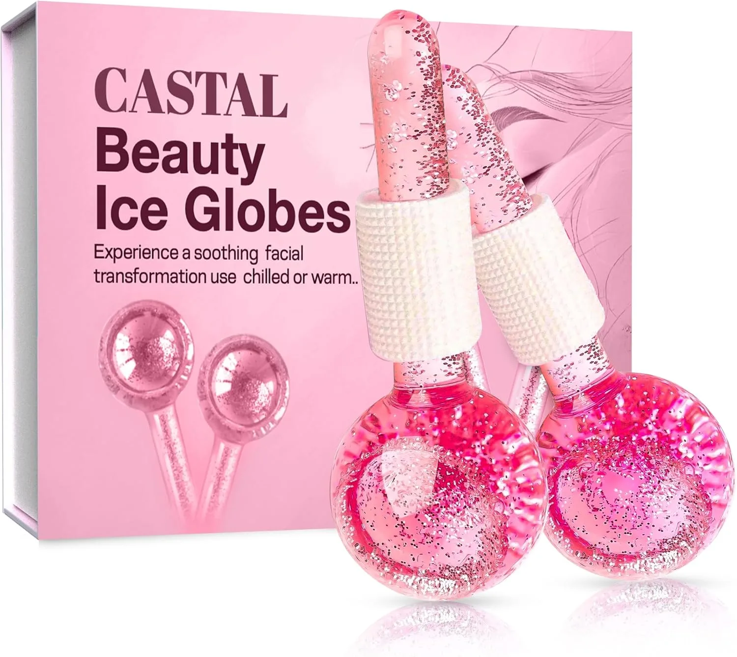 Globos de hielo para rostro Castal Blue 2 unidades color rosa