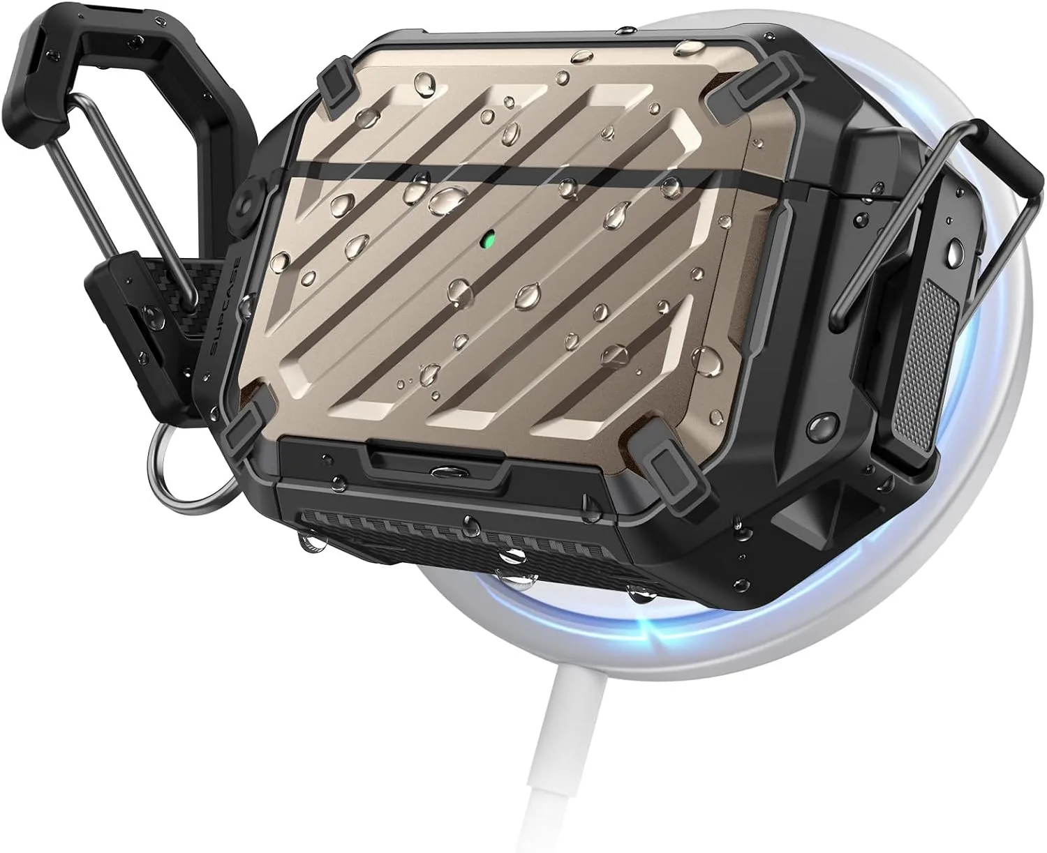Funda Supcase para AirPods Pro 3 IP68 Waterproof con Mosquetón Desert
