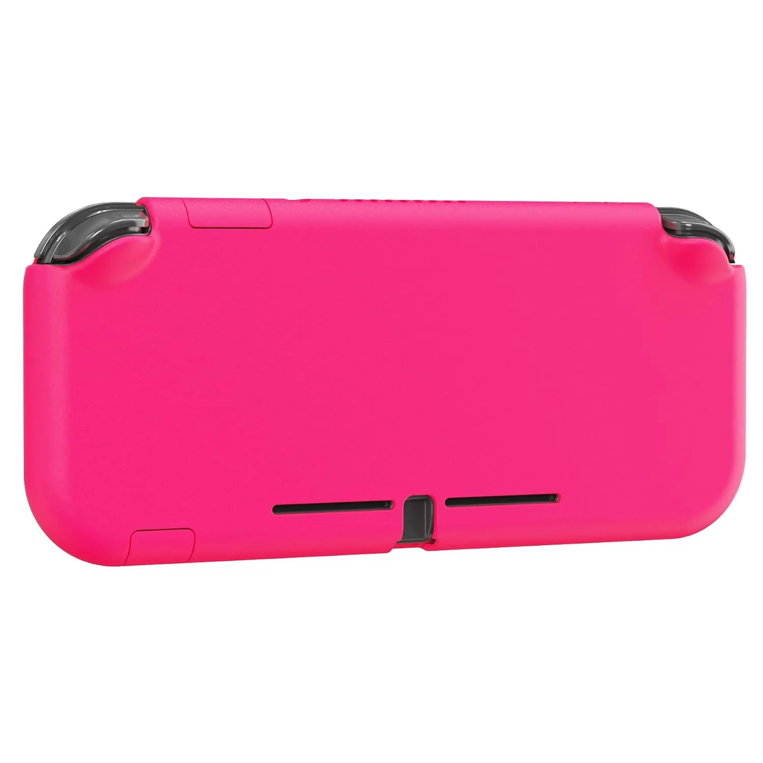 eXtremeRate PlayVital Protective Grip Case for Nintendo Switch Lite, Hard Cover Protector for Nintendo Switch Lite - Screen Protector & Thumb Grips & Buttons Caps Stickers Included - Bright Pink