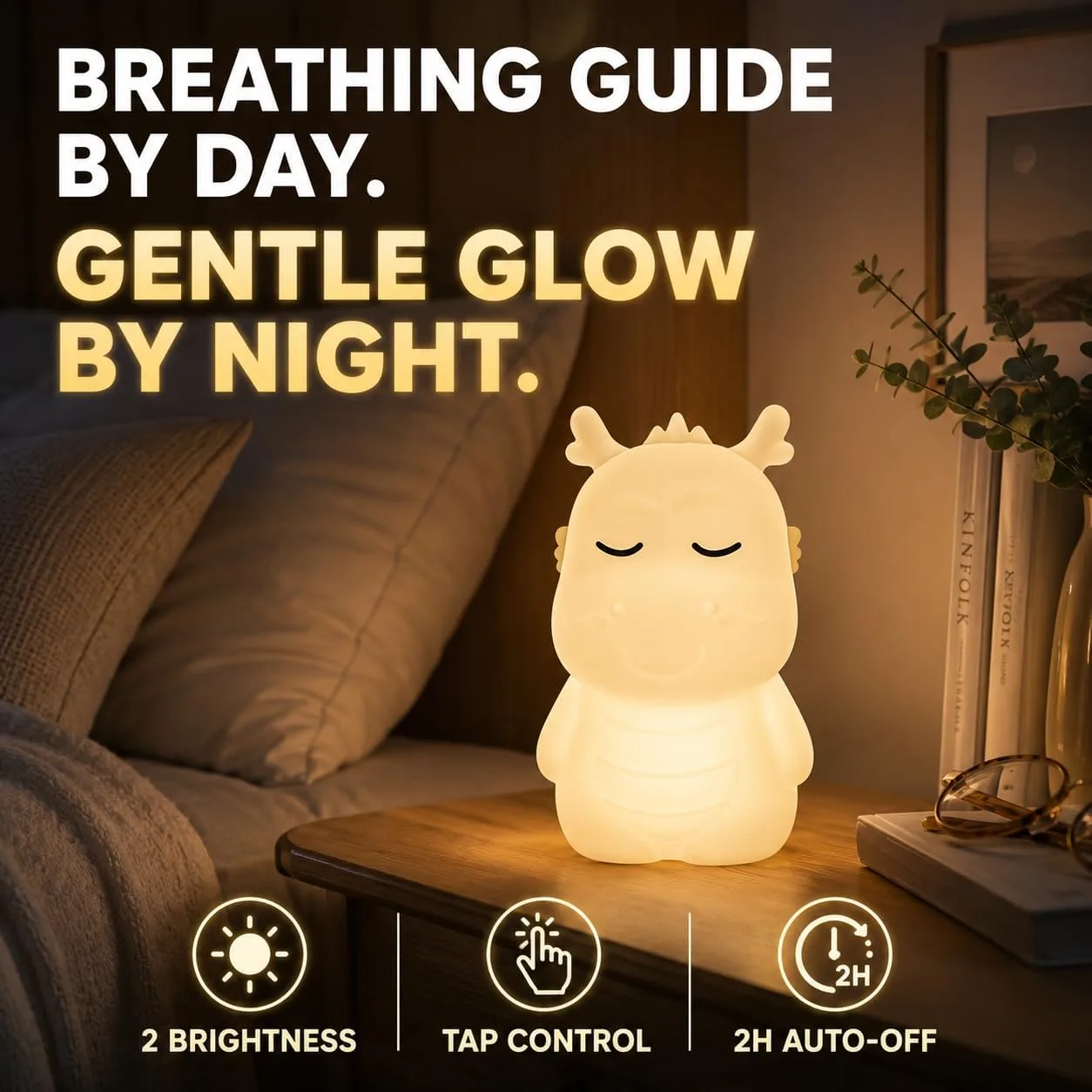 Breathing Loong Guided Visual Breathing Light for Mindfulness Relief | Relaxation Tool | Focus Meditation Device & Calming Night Light | Ideal for All Ages, Home & School Use (newLoong)