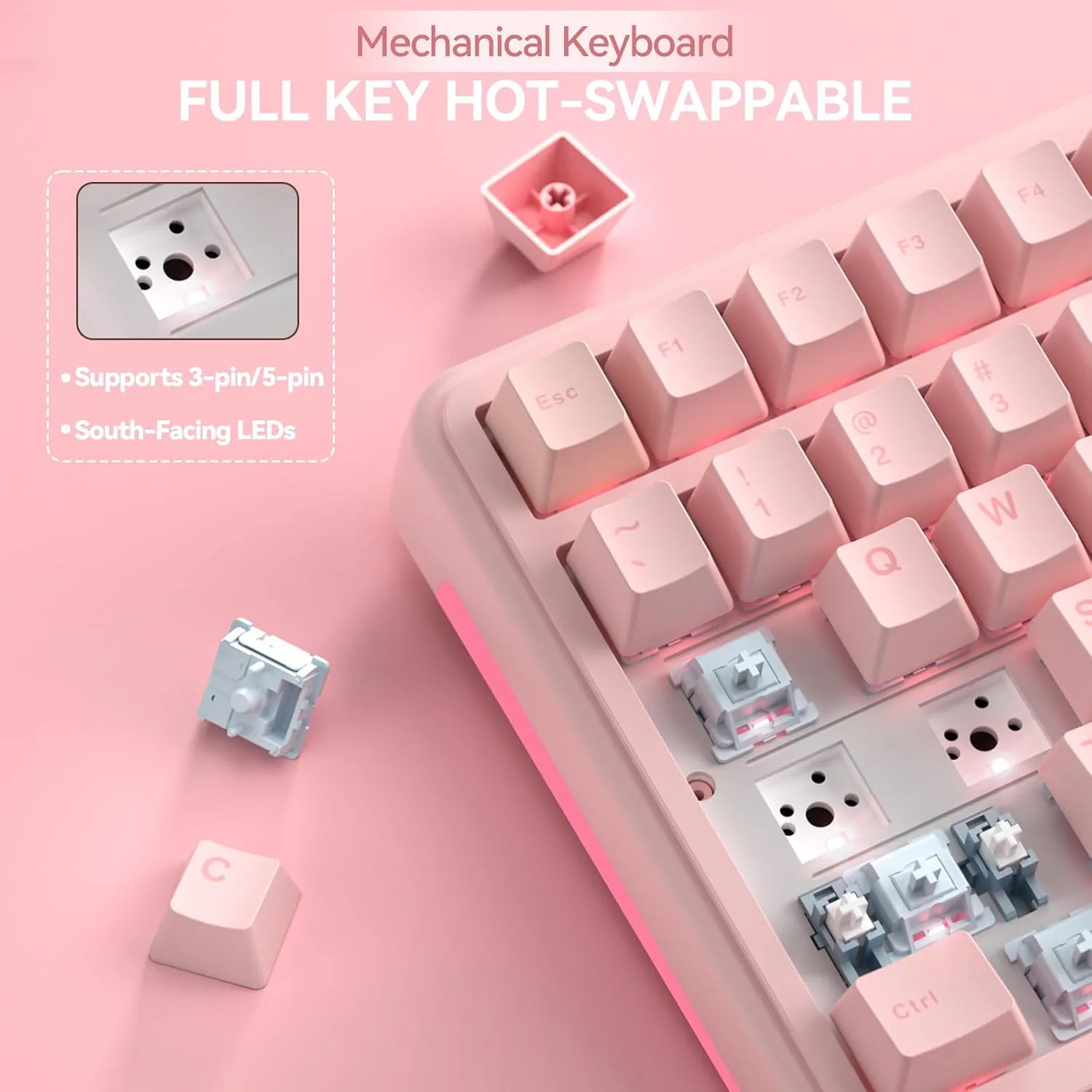 SOLAKAKA A99 Pro Wireless Gaming Keyboard with LCD Screen & Metal Knob, 96% Layout Mechanical Keyboard, 2.4GHz/BT5.0/USB-C, Hot Swappable, Creamy Keyboard with Gasket Structure, RGB, for Win/Mac