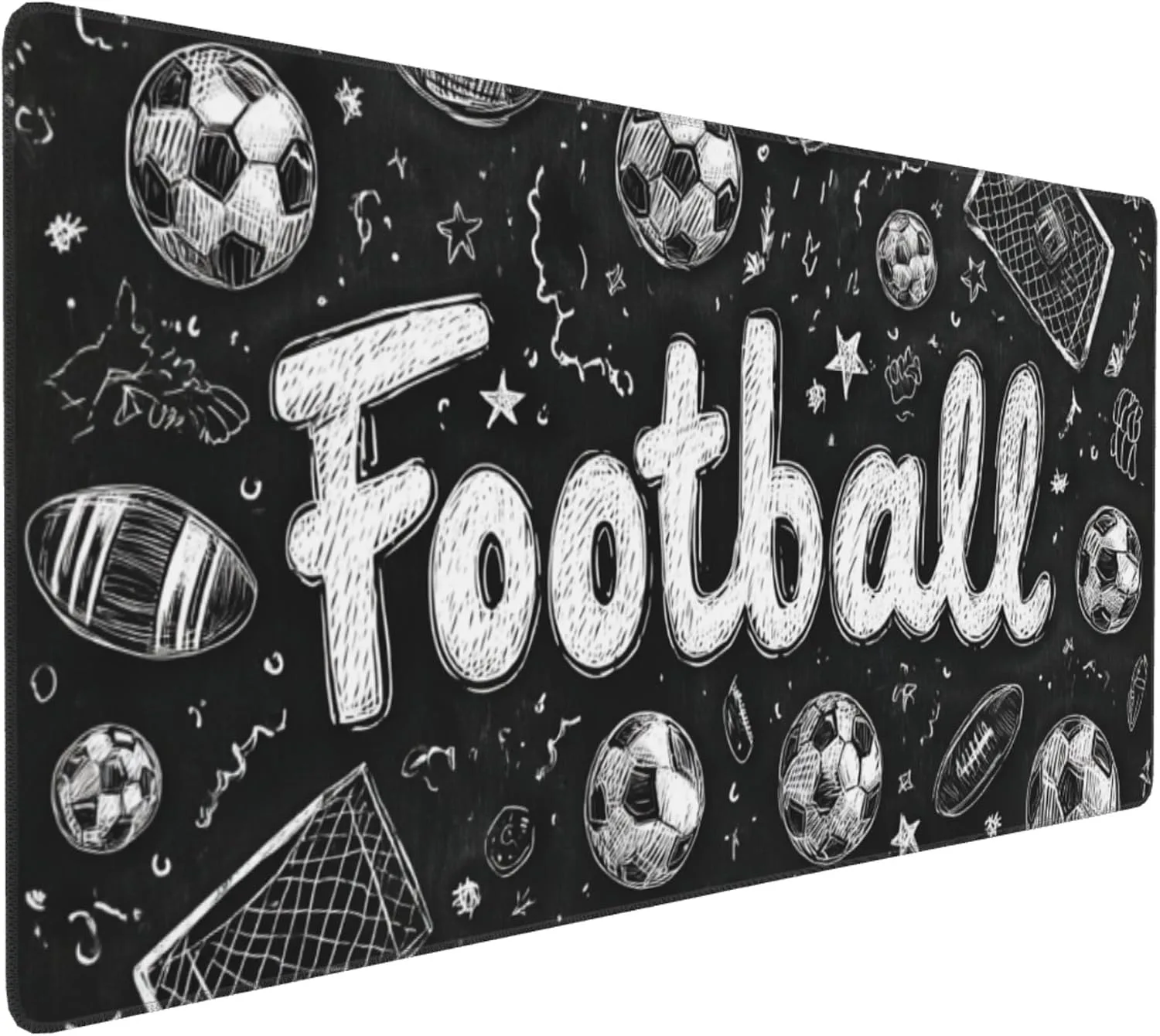 Football Soccer Gaming Mouse Pad, Large Desk Mat, Non-Slip Rubber Base, 35.4" x 15.7", for PC and Laptop