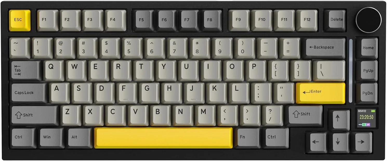 Teclado Gamer Attack Shark X820 Ultra 75% Mecánico Inalámbrico Negro