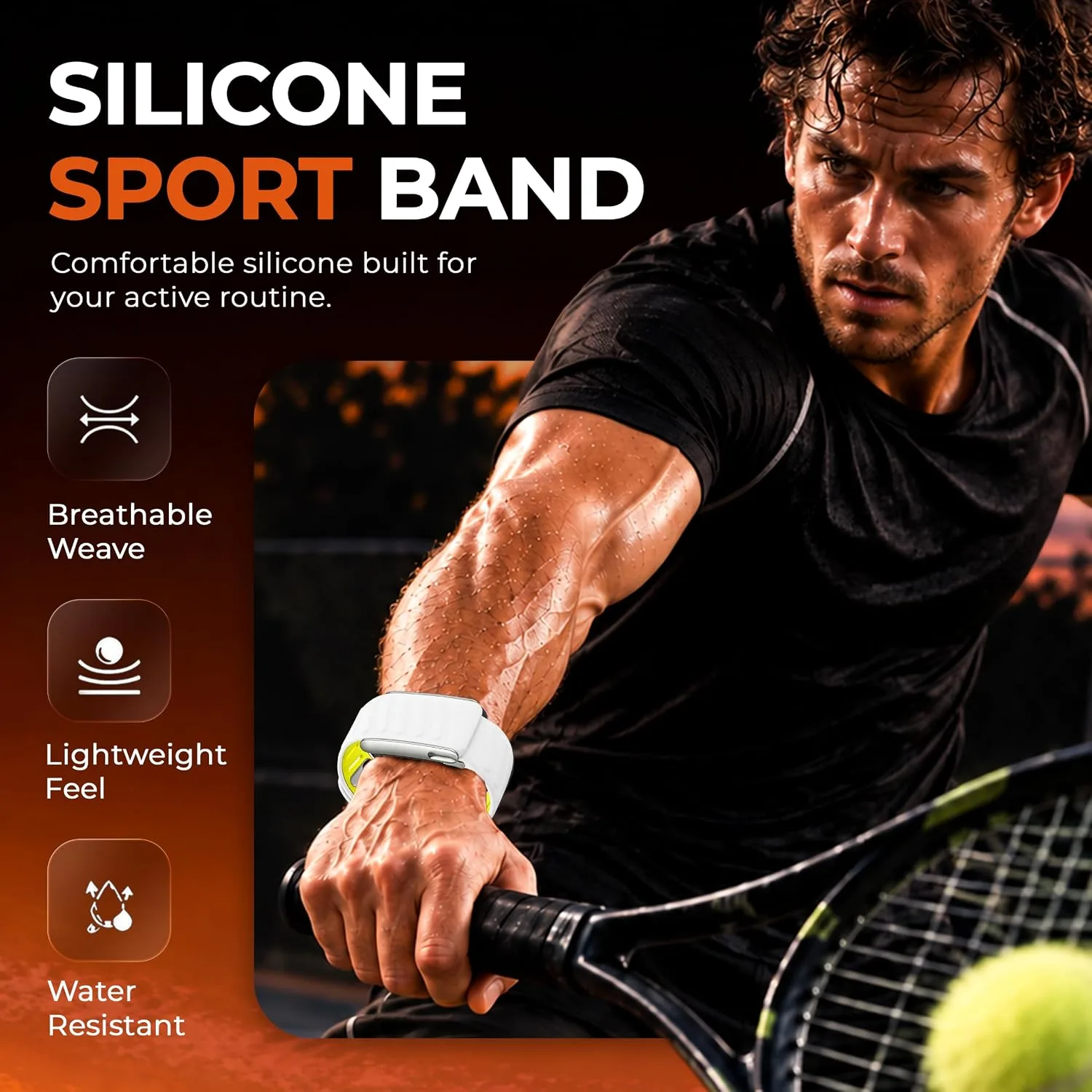 DADO Silicone Sport Replacement Band Compatible with WHOOP 5.0, One, Peak, and Life Fitness Tracker – Breathable, Durable & Comfortable | Not for Whoop Gen 4