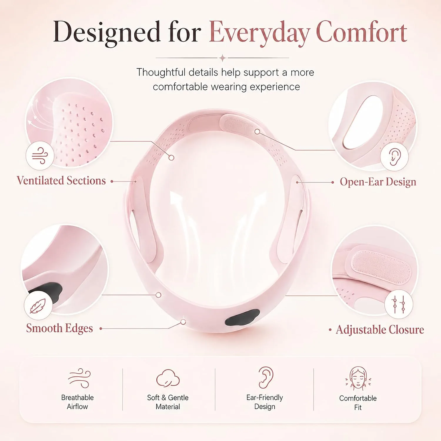 Silicone V-Line Neck Lifting Mask Jaw Support Sleeping Face Tape for Women Breathable Elastic Chin Contour Band Lightweight Soft Stretch Overnight Ergonomic Wearable Contouring Accessory