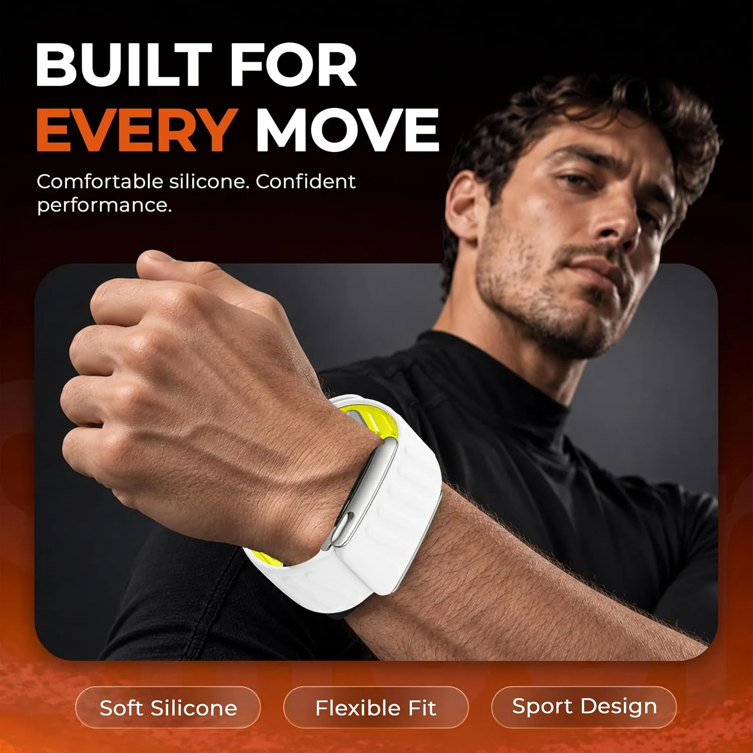 DADO Silicone Sport Replacement Band Compatible with WHOOP 5.0, One, Peak, and Life Fitness Tracker – Breathable, Durable & Comfortable | Not for Whoop Gen 4