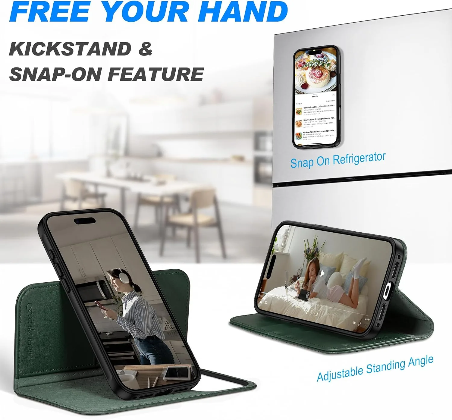 SHIELDON 2 in 1 Wallet Case for iPhone 18 Pro Max/17 Pro Max, Evergreen