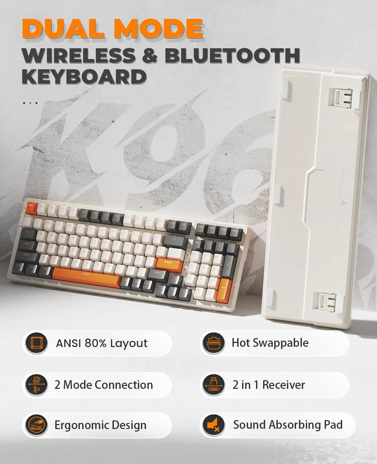 MAGIC-REFINER RK96 100 Keys Wireless Mechanical Gaming Keyboard