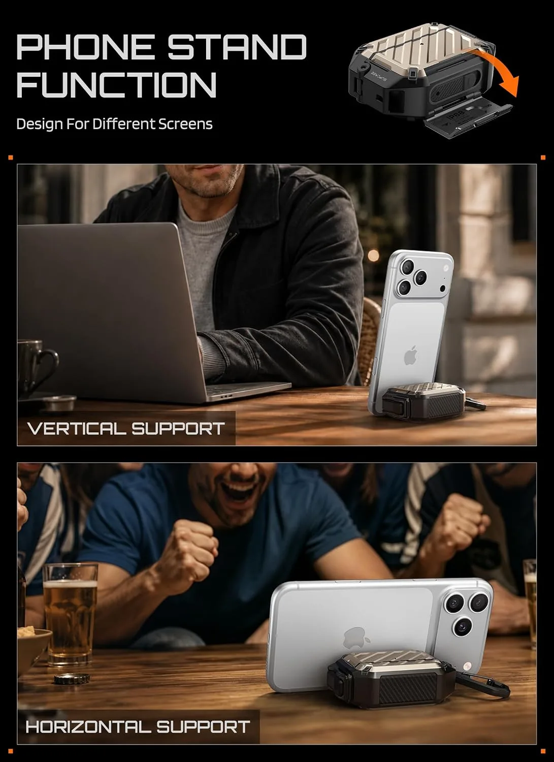 SUPCASE for AirPods Pro 3 Case with IP68 Waterproof, Lock &Carabiner,Desert