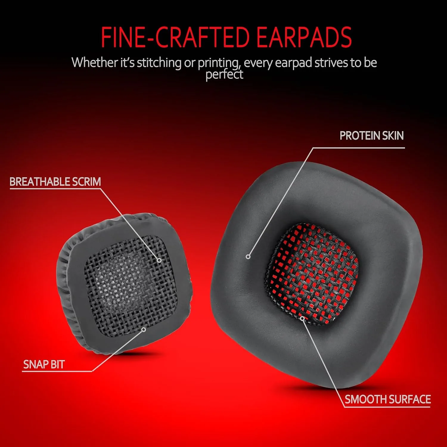 Krone Kalpasmos Replacement Earpads for Marshall Major I/II Headphones, Ear Cushion Compatible with Marshall Major 1/2 Ear Pads, Black