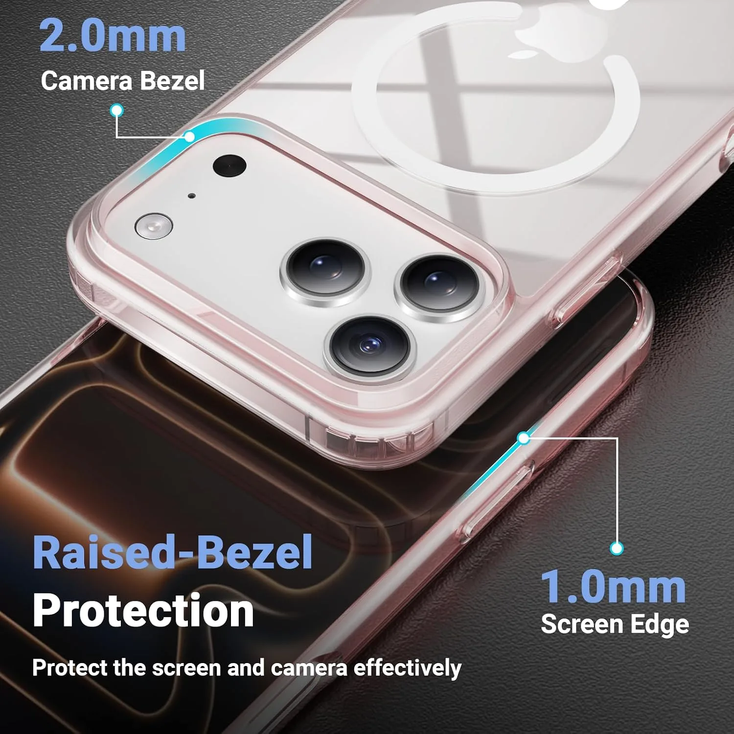Temdan for iPhone 18 Pro Max Case/iPhone 17 Pro Max Case, Pink