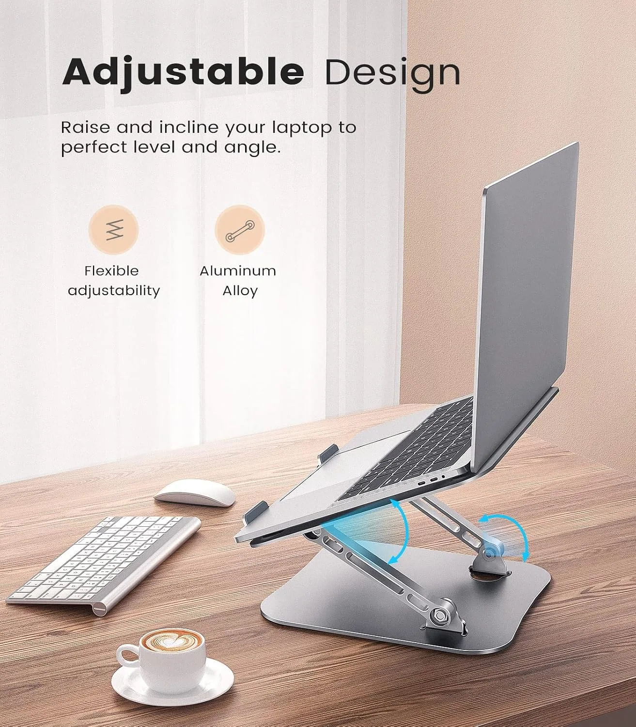 JOIOT Adjustable Aluminum Laptop Stand, Ergonomic Riser for 11-16" Laptops