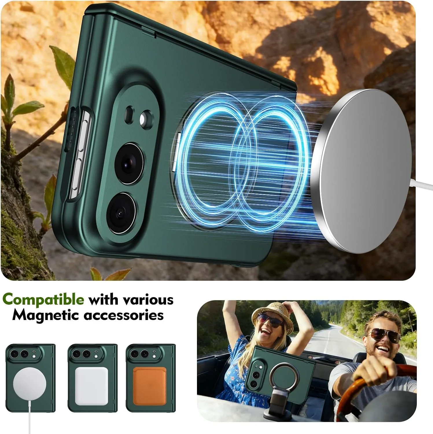 for iPhone Duo Case with Hinge Protection, Green