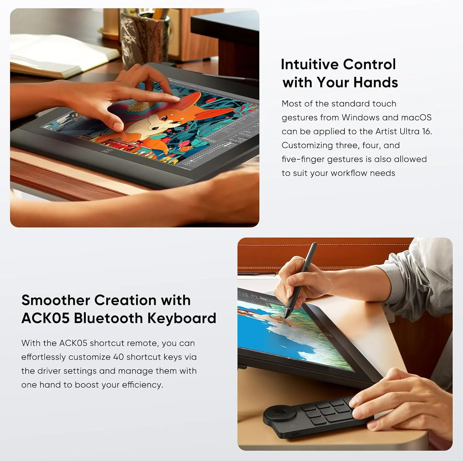 XPPen Artist Ultra 16 4K OLED Touchscreen Drawing Tablet 15.6"