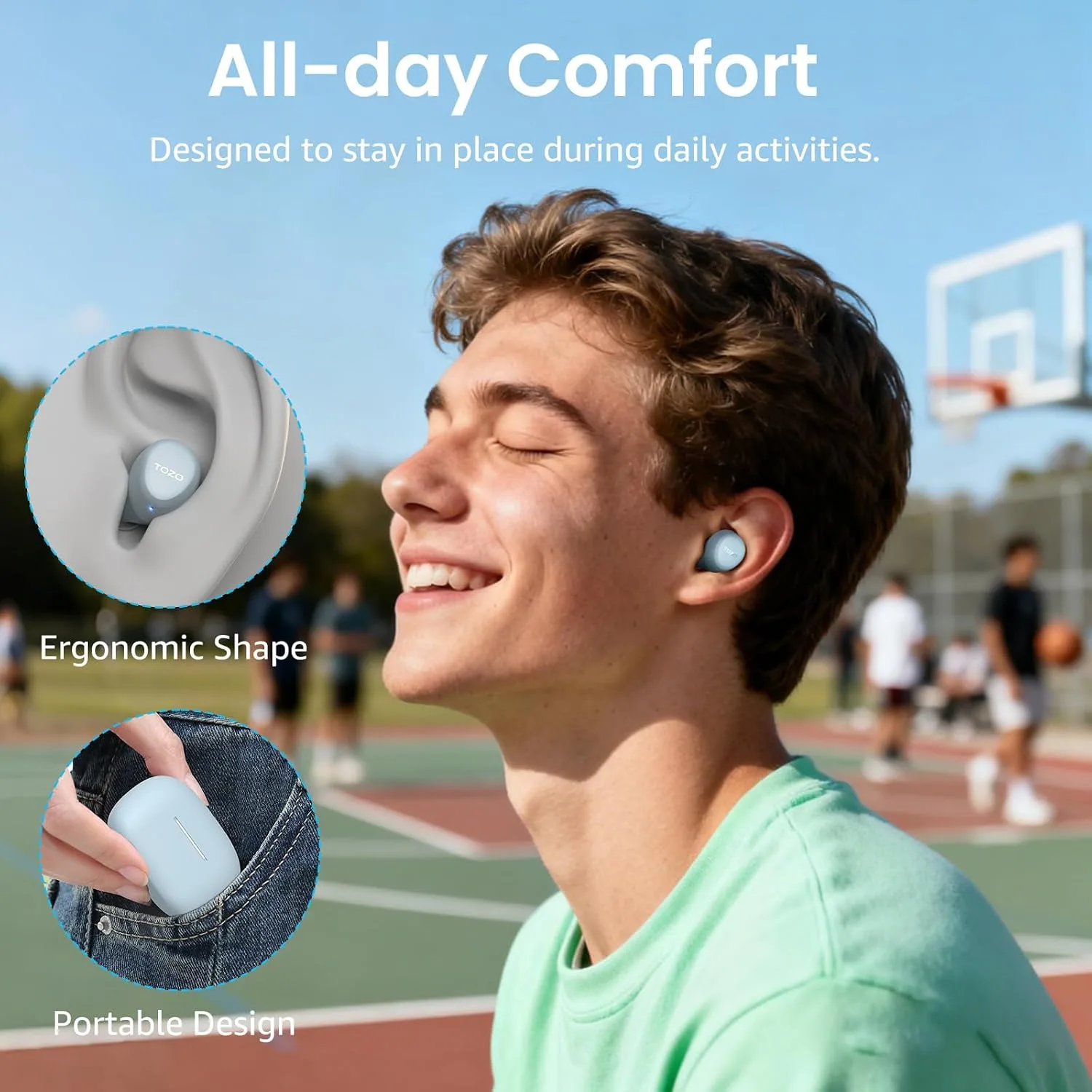 TOZO A1 Wireless Earbuds Bluetooth 5.3 Light Weight in Ear Headphones