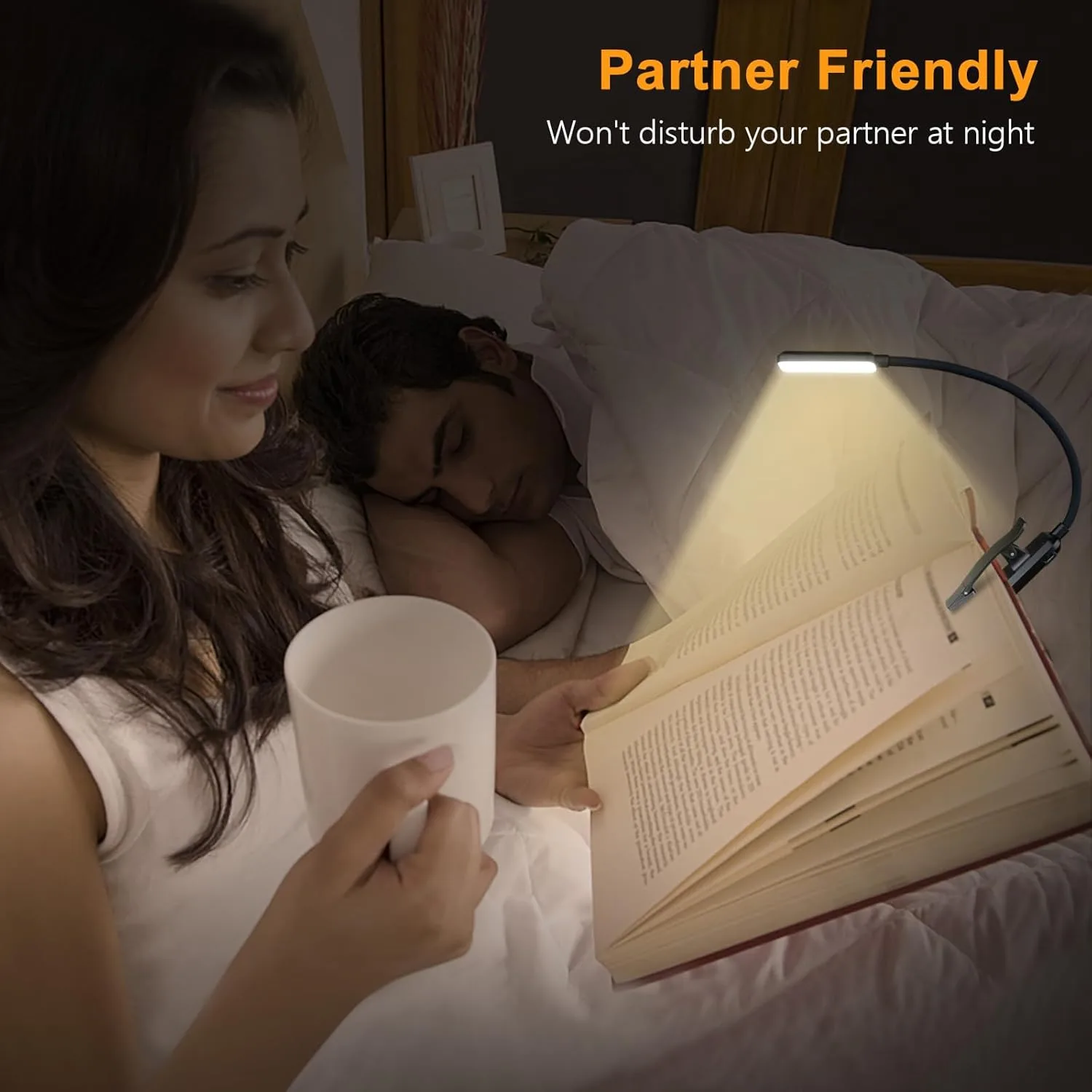 Gritin 2 Pack 9 LED Rechargeable Book Light for Reading in Bed