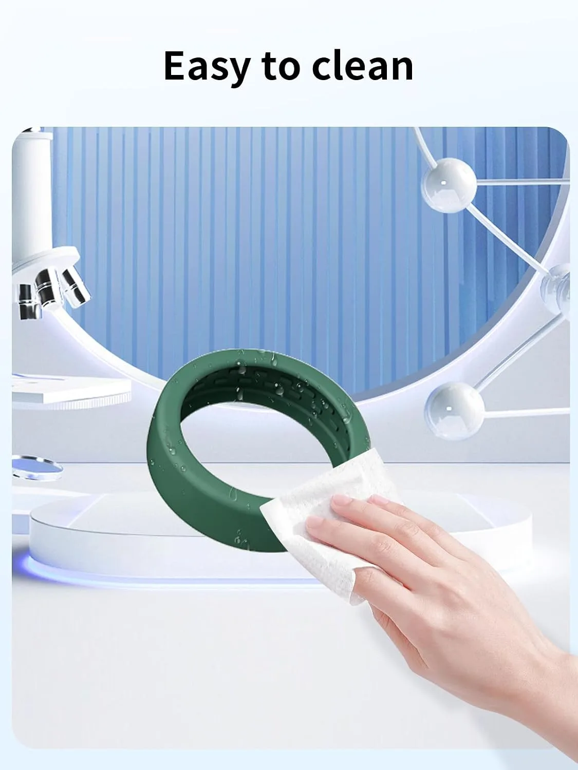 for OURA Ring5 Silicone Ring Protector Case.(Size:6~9)-Black+Green