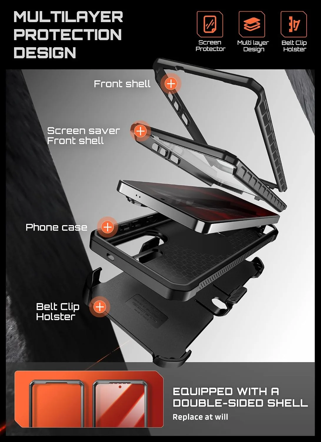 SUPCASE for Samsung Galaxy S26 Ultra Case with Built-in Stand, Black