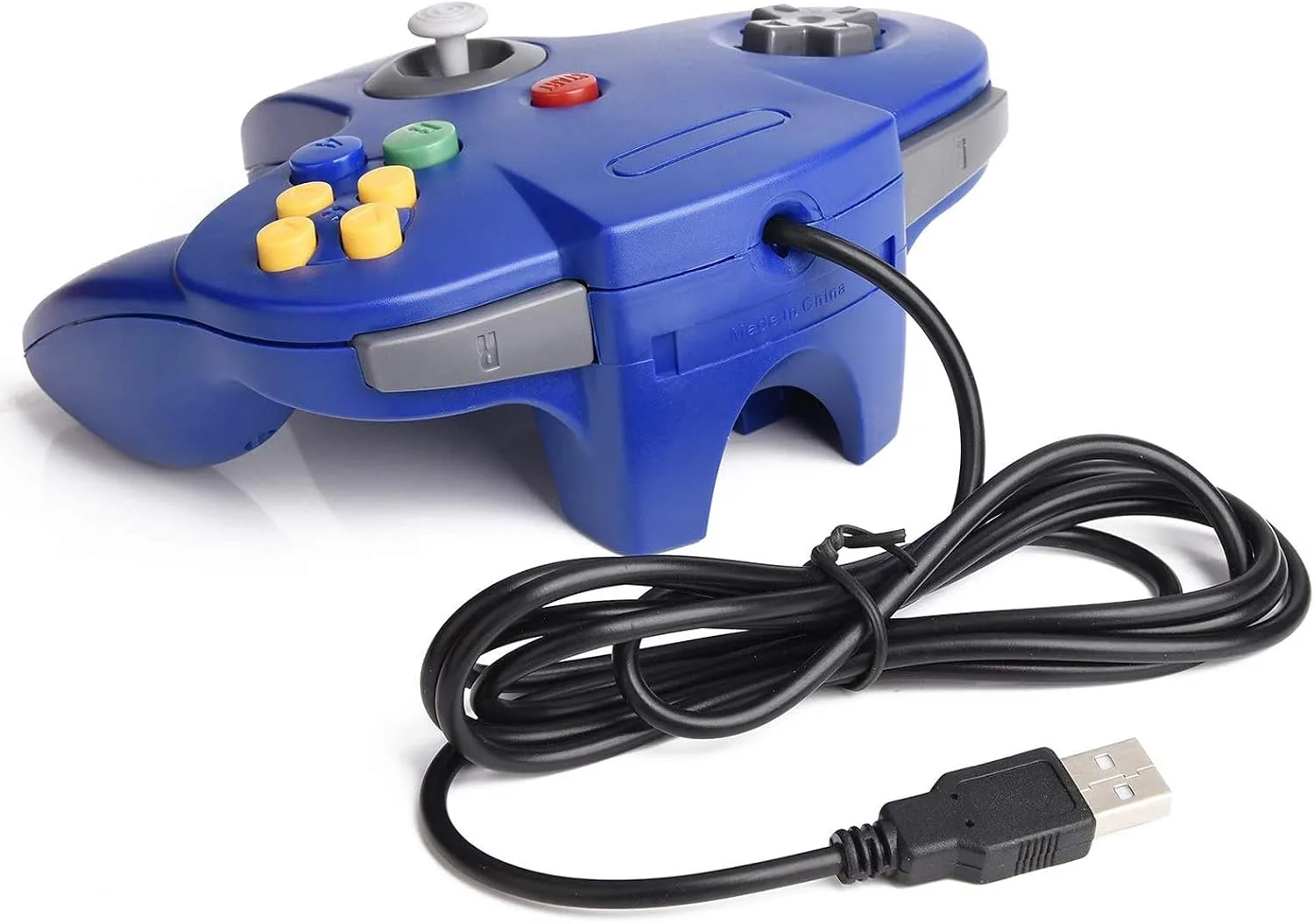 2 Pack Classic N64 Controller, miadore N64 Wired USB PC Game pad Joystick, N64 Bit USB Wired Game Stick Joy pad Controller for Windows PC MAC Linux Raspberry Pi 3 Sega Genesis (Clear Green/Blue)