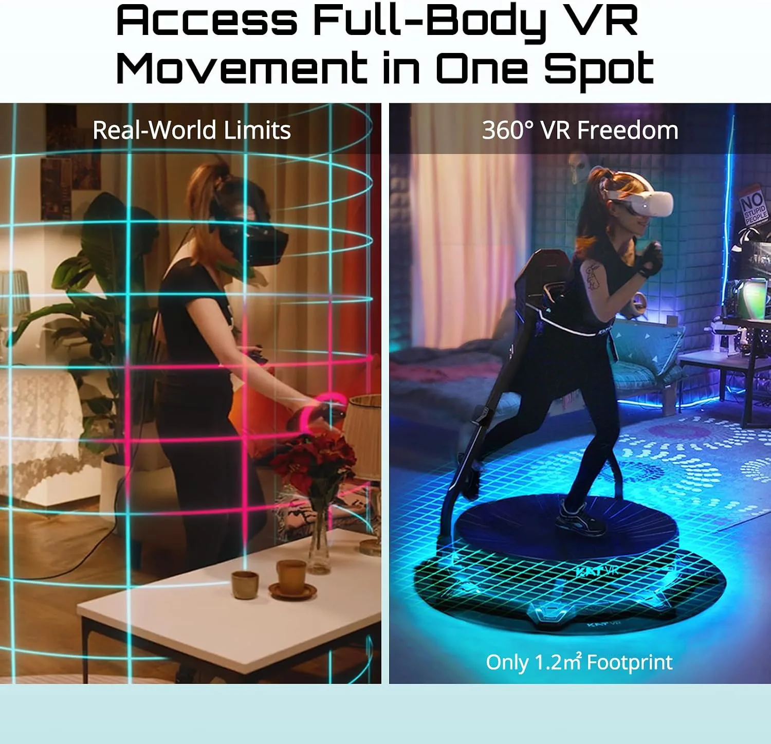 KAT Walk C2 VR Series | 360° Omnidirectional Walking Pad & Accessories for Immersive VR Gaming & Fitness | Compatible with SteamVR, Quest, Oculus | Plus E | US Size 10