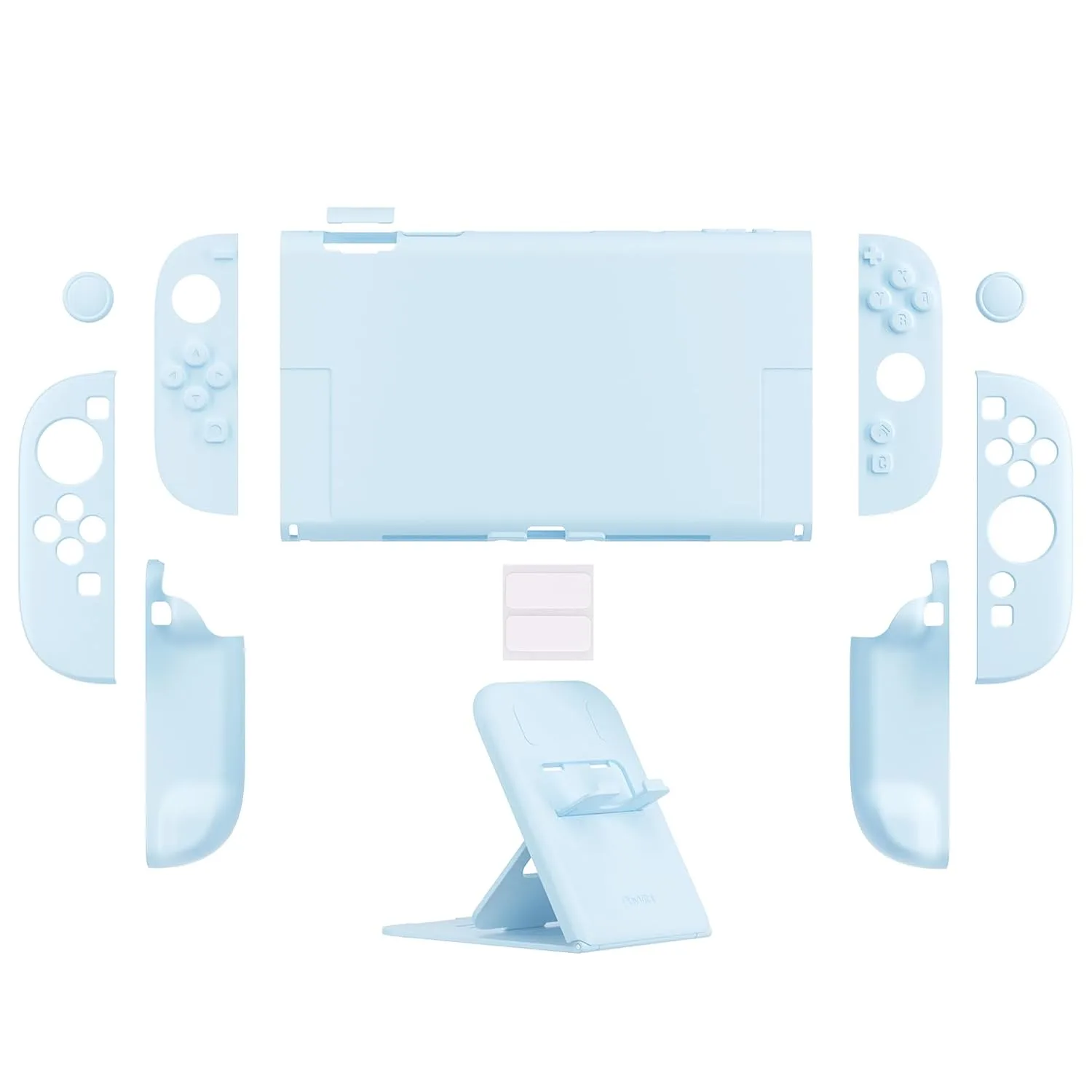 PlayVital Hard Case for Nintendo Switch 2 with Extra Stand & Thumb Grip Caps | Split Design, Dockable Protective Full-Body Shell Cover for Nintendo Switch 2 | Solid Color Series, Heaven Blue