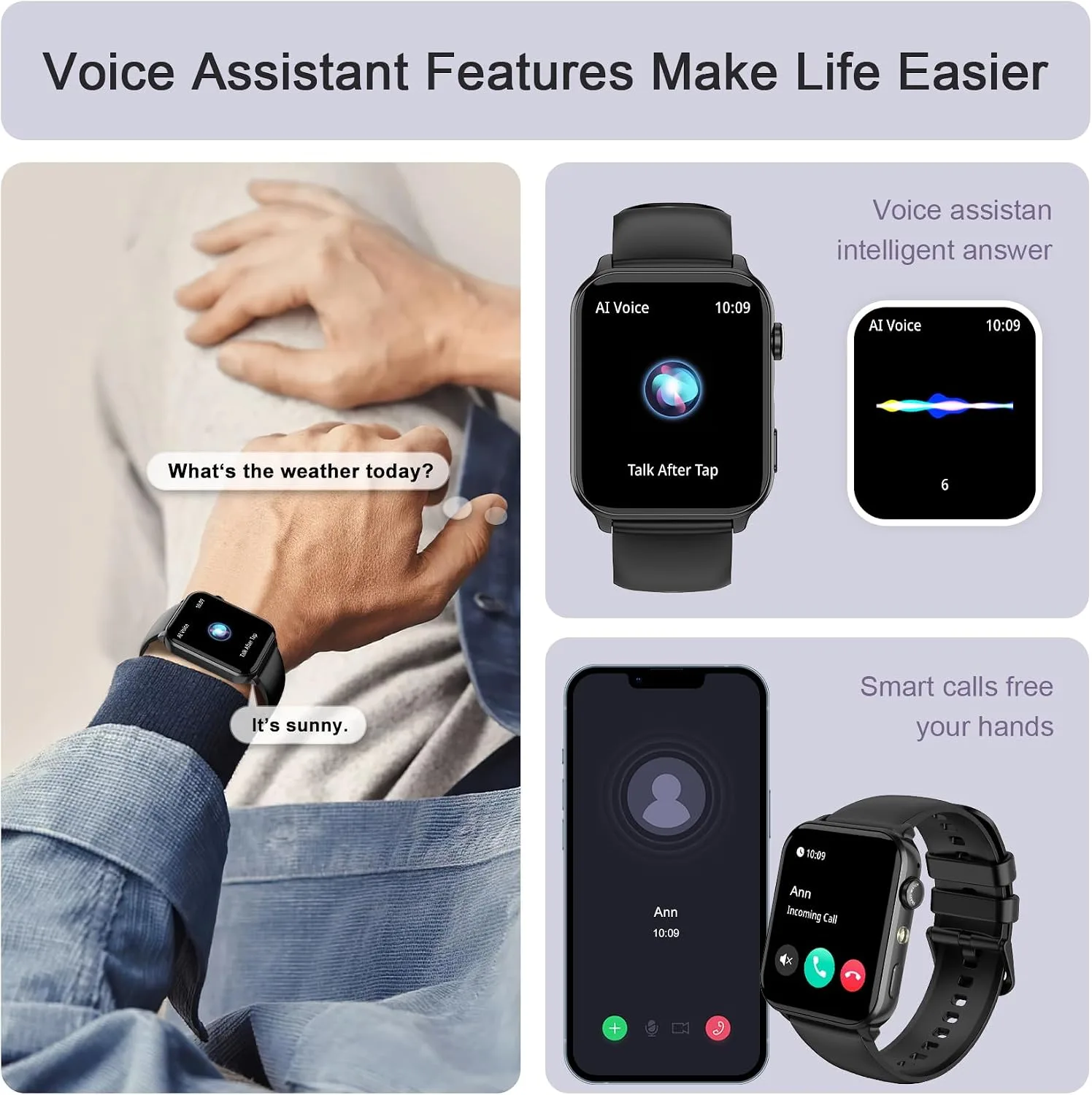 Smart Watches for Men, 1.91" AMOLED Men's Fitness Watch with 7-Day Battery