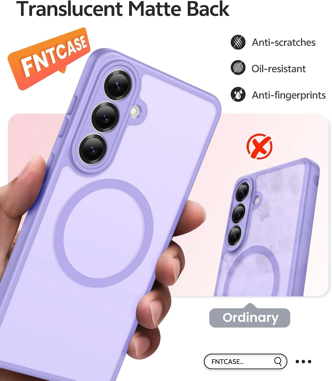 FNTCASE for Samsung Galaxy S26 Case, Fit for Magsafe, Light Purple