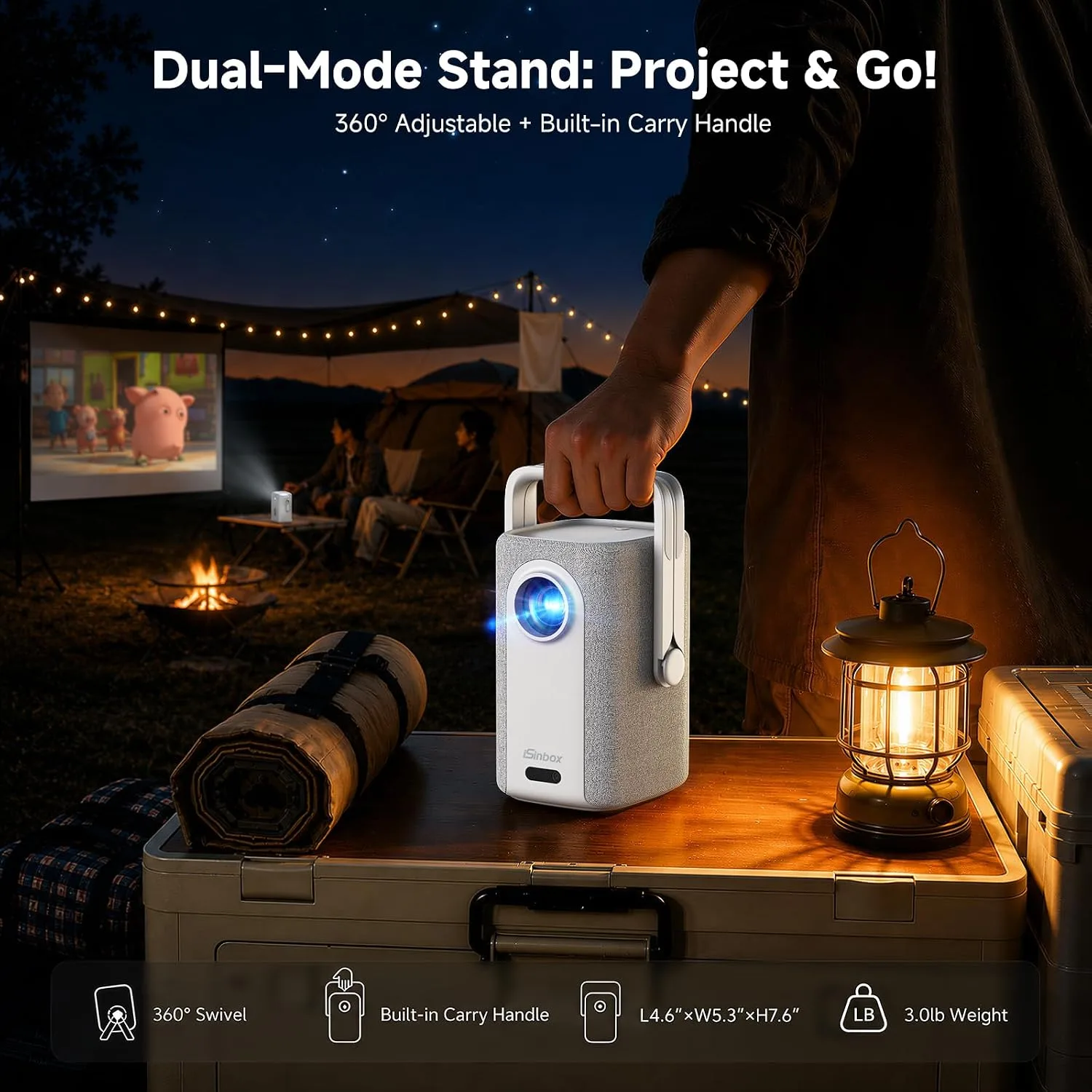 iSinbox Short Throw Projector 4K, Now with Netflix, Auto Focus, 40W Dolby
