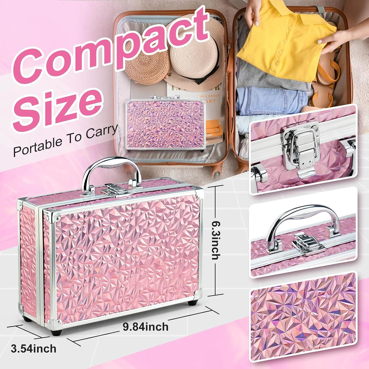 Color Nymph Makeup Kit for Teen Girls - Birthday Gift Set, Pink Train Case