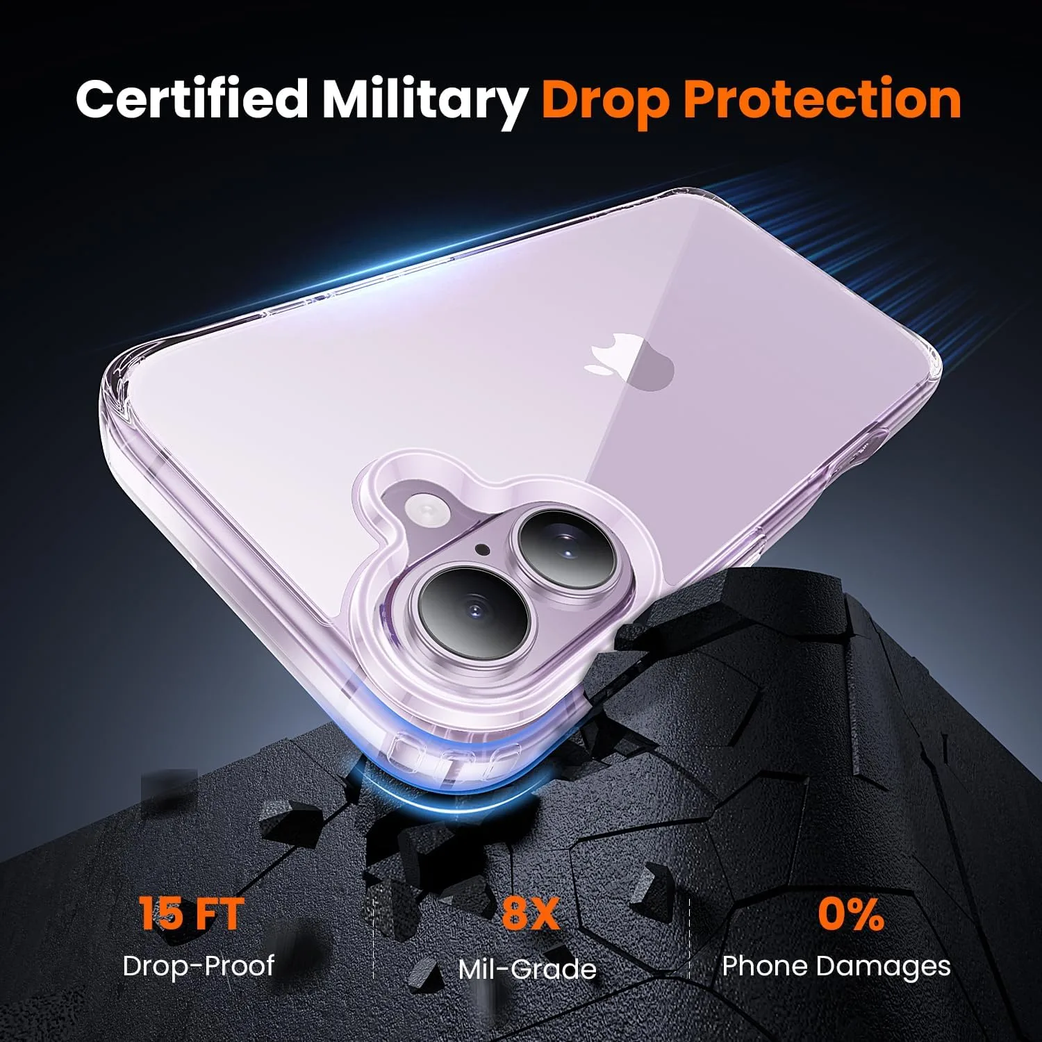 toushion 3 in 1 for iPhone 17 Case Transparent