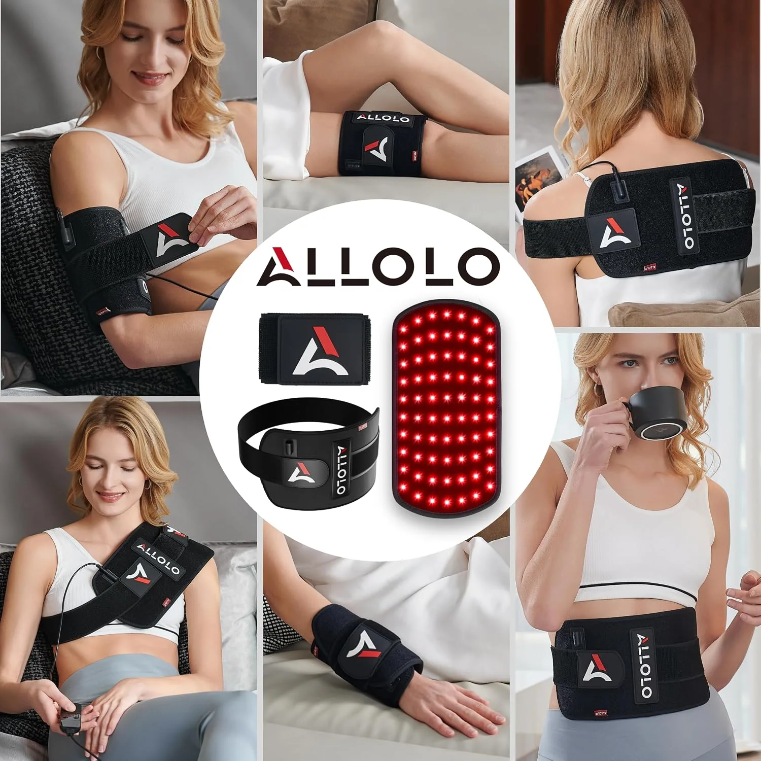 ALLOLO Red Light for Body, 3 in 1 LEDs Red Light Belt