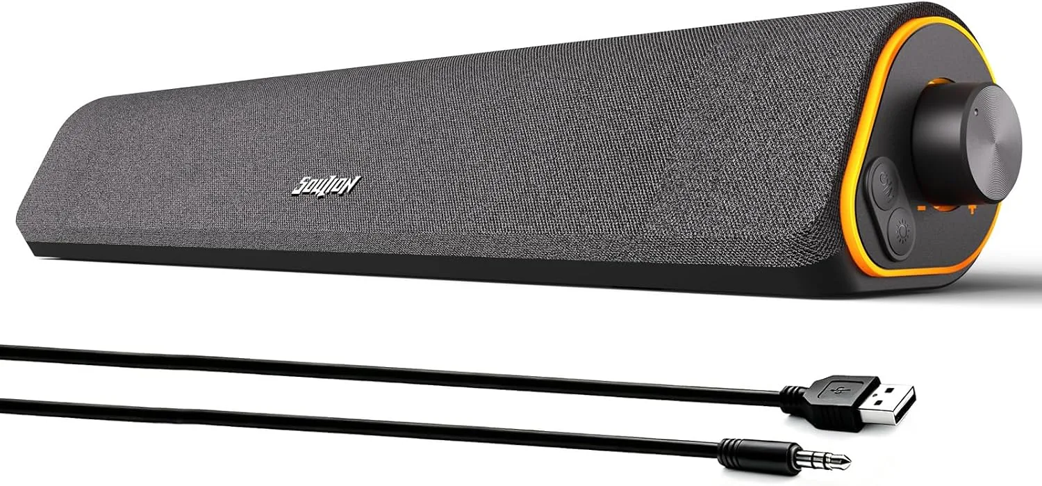 SOULION R50 Bluetooth Computer Speakers, USB Powered & 3.5 Aux