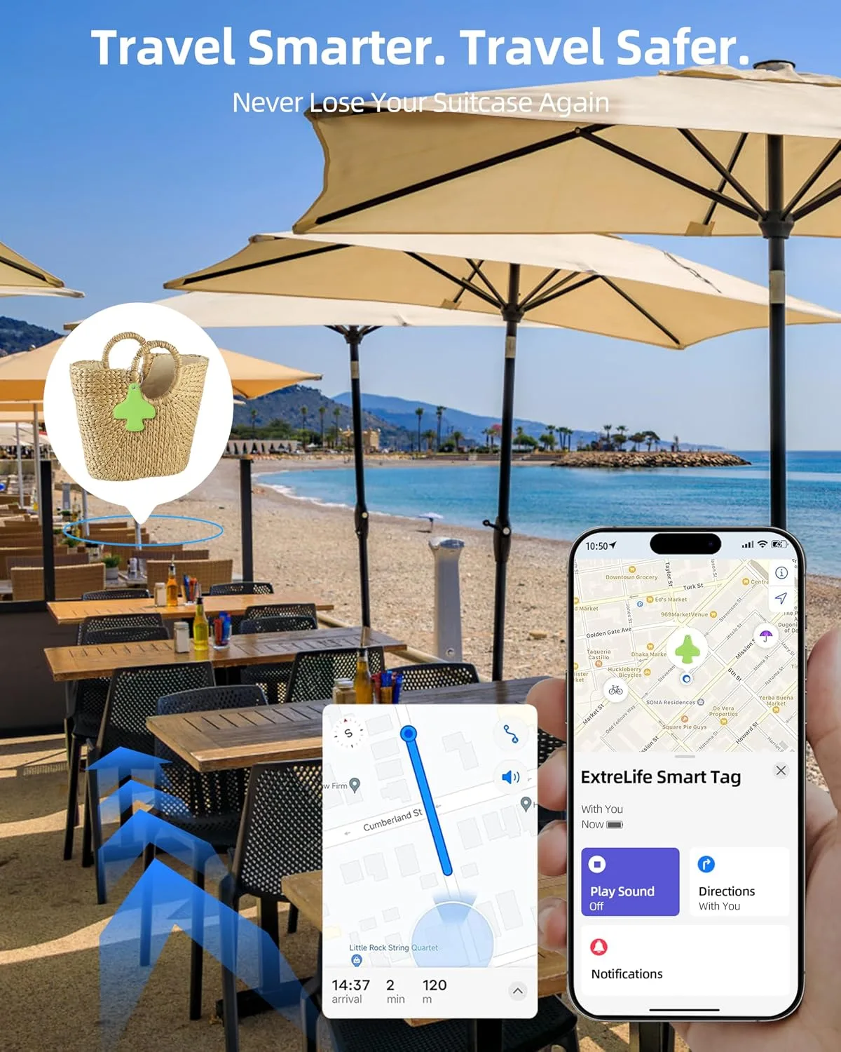 Luggage Tags for Suitcases, Works with Apple Find My