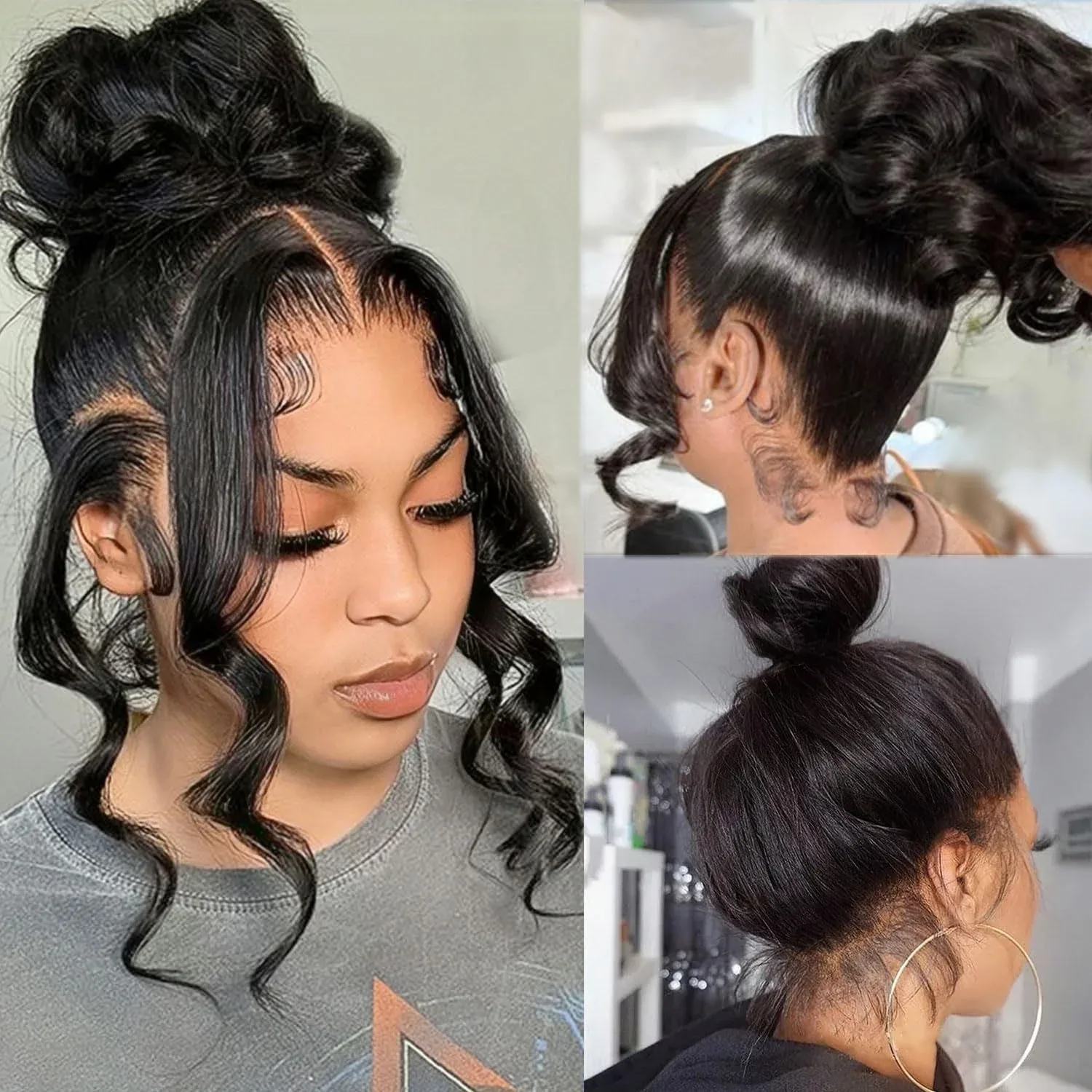 360 Lace Front Wigs Human Hair Body Wave 220 Density Full Lace Wigs 20 Inch