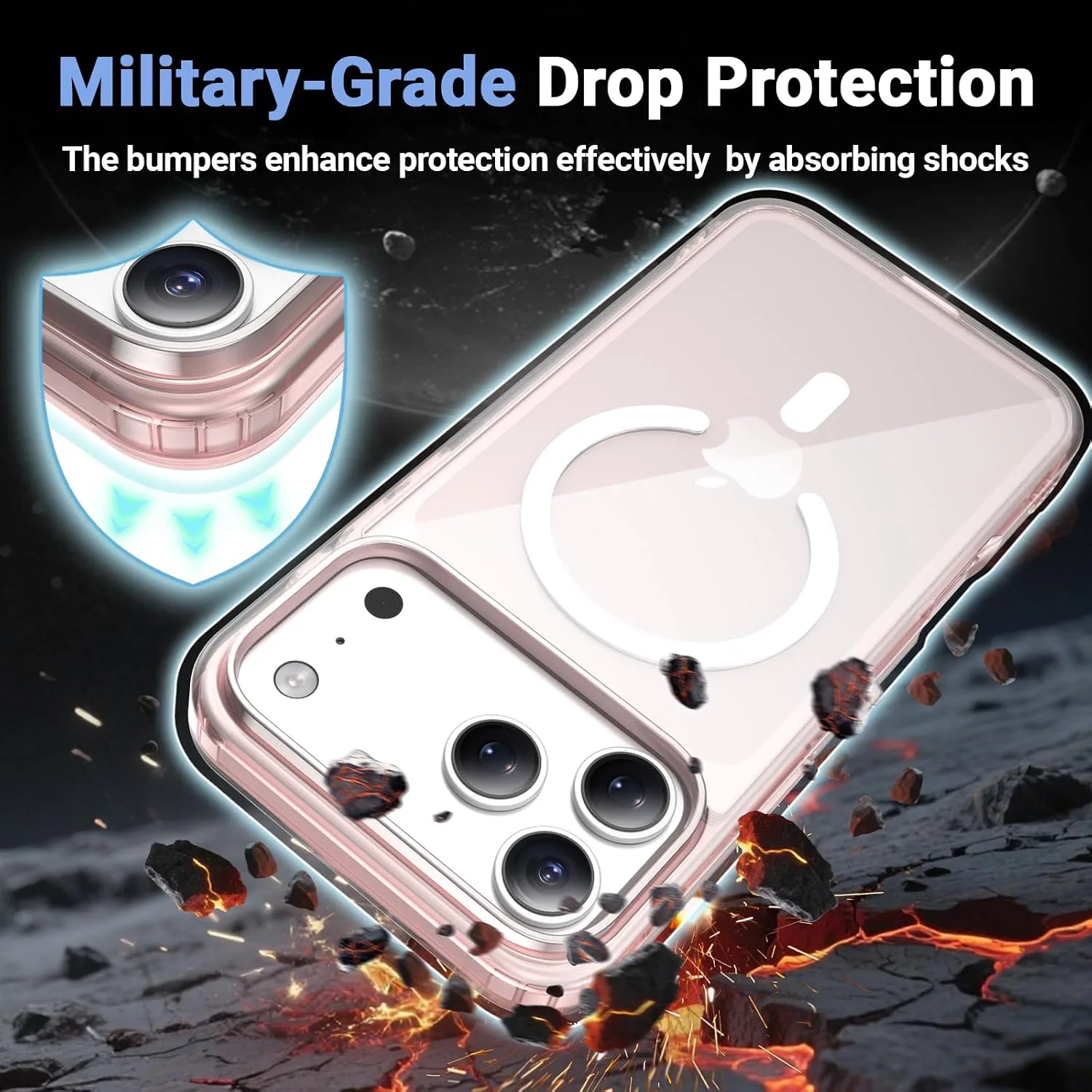 Temdan for iPhone 18 Pro Max Case/iPhone 17 Pro Max Case, Pink