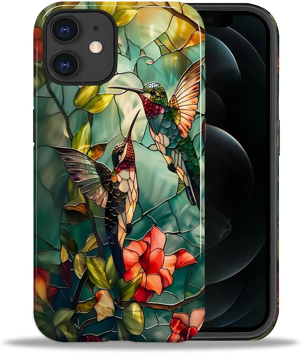 Funda para iPhone 12/12 Pro Daizag doble capa diseño colibrí