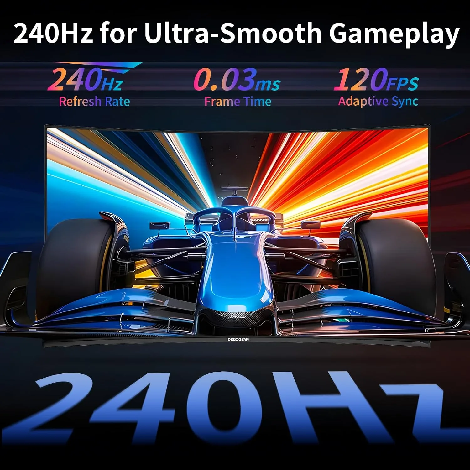 Deco Gear 32" 4K QD-OLED Curved Gaming Monitor, 240Hz, 0.03ms GTG, 2160p
