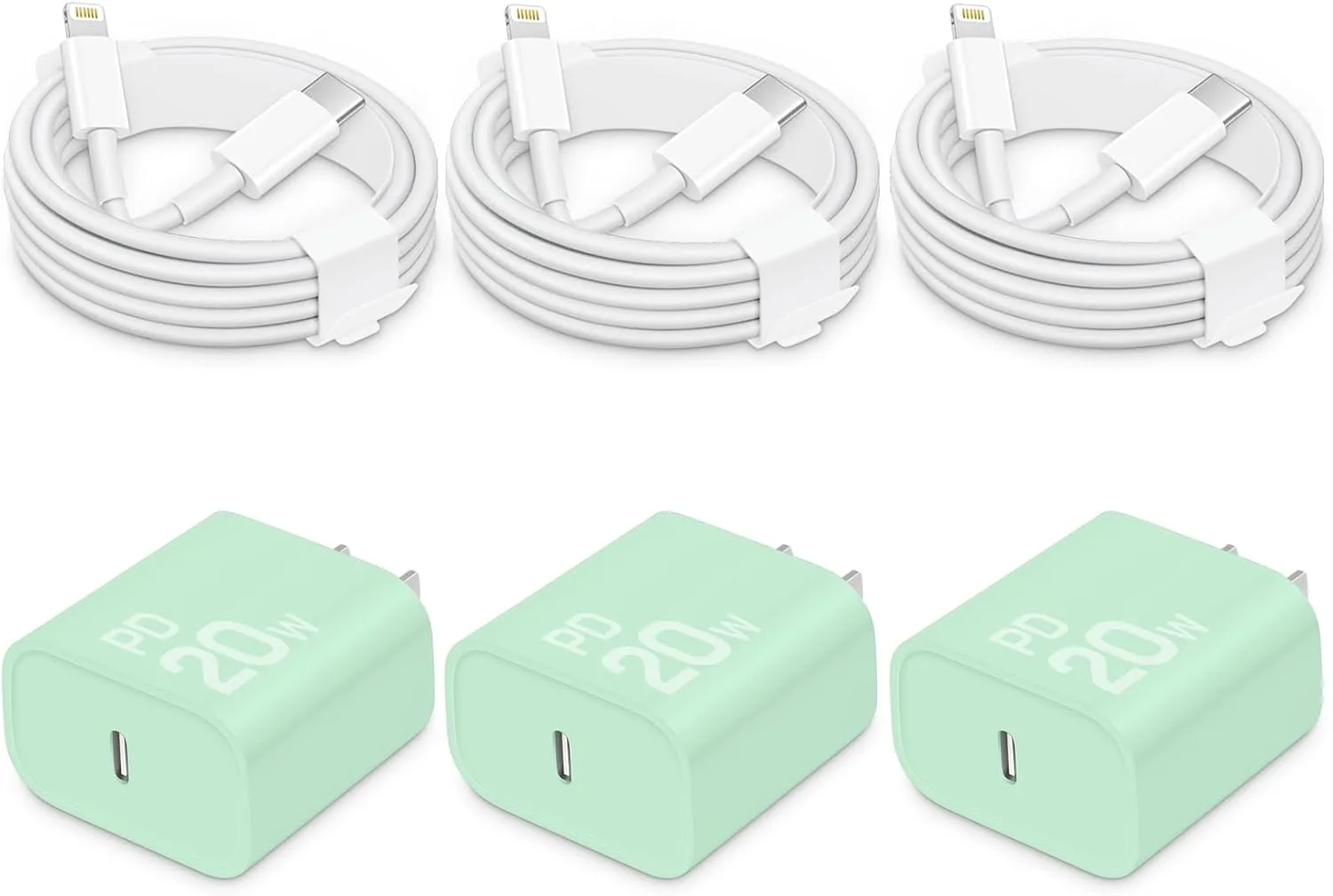 CXX 20W Fast Charger for iPhone 14/13/12 [3-Pack, MFi Certified]