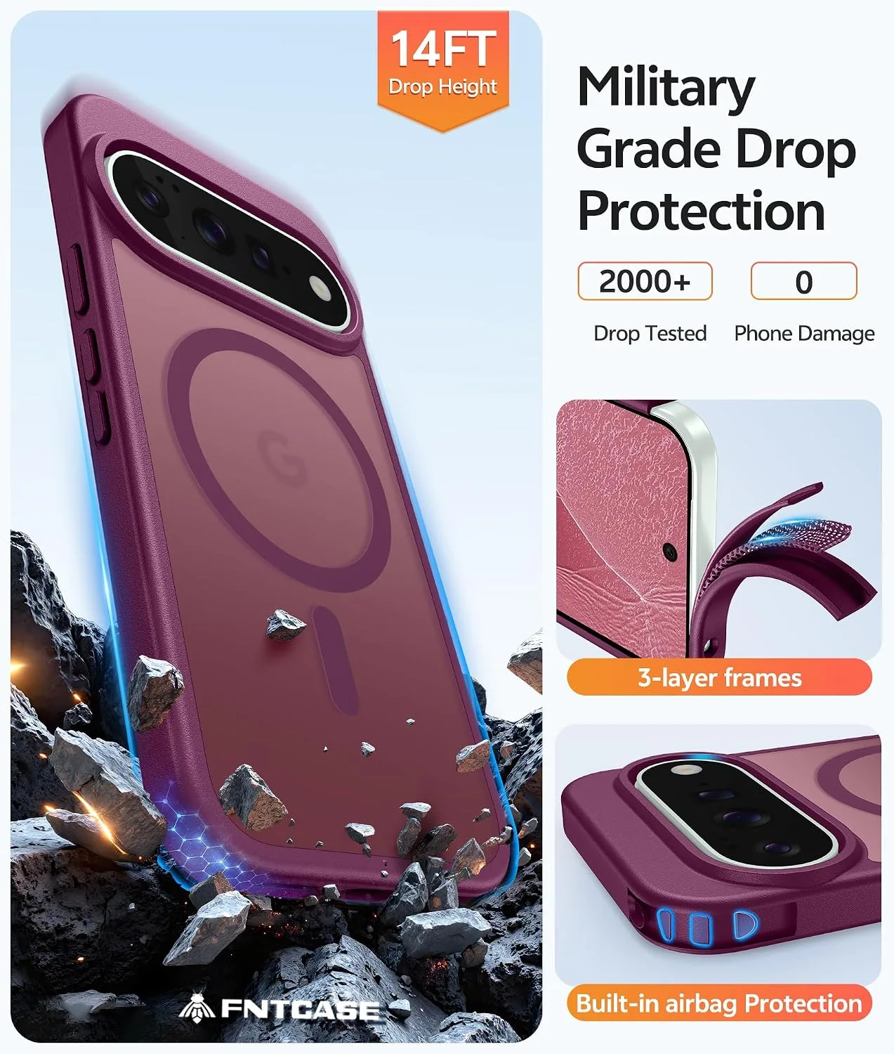 FNTCASE for Google Pixel 11 Pro Case / Pixel 11 Case, with Screen Protector