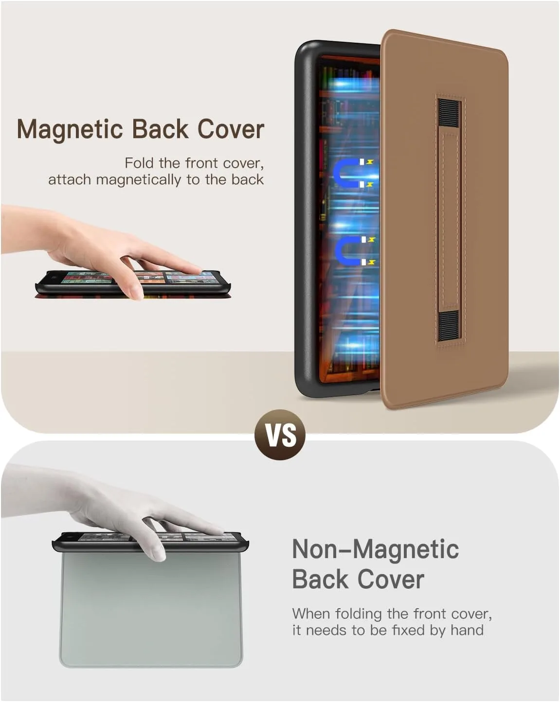 MoKo Case for 7" Kindle Paperwhite 12th Gen 2024 & Colorsoft, Retro Library